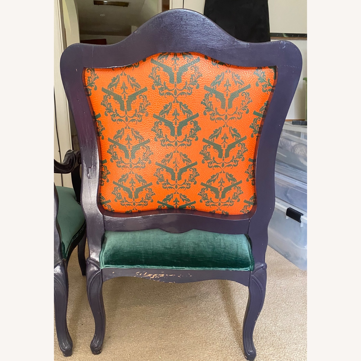 French Louis XV Style Armchairs Done By Artist - image-4