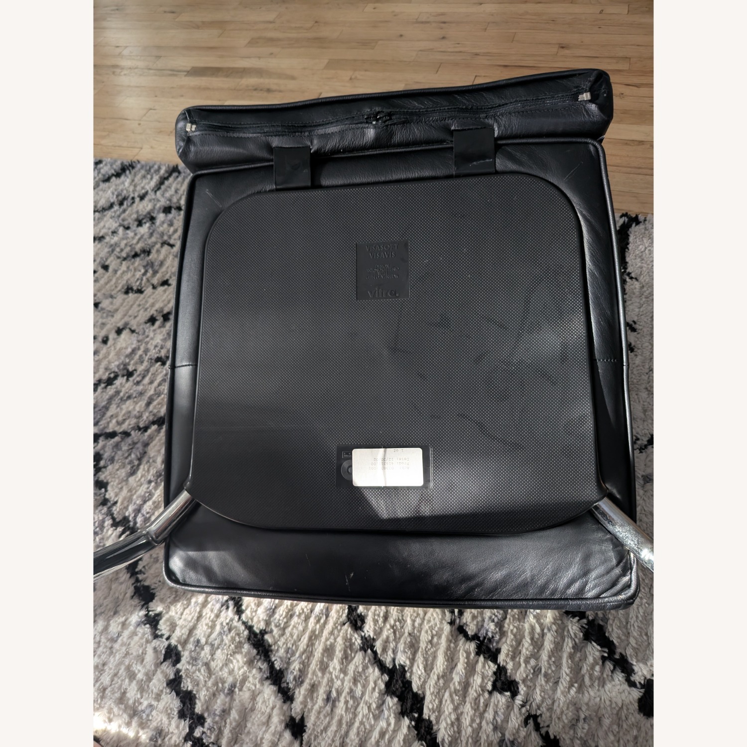 Black Leather & Chrome Chairs - image-7