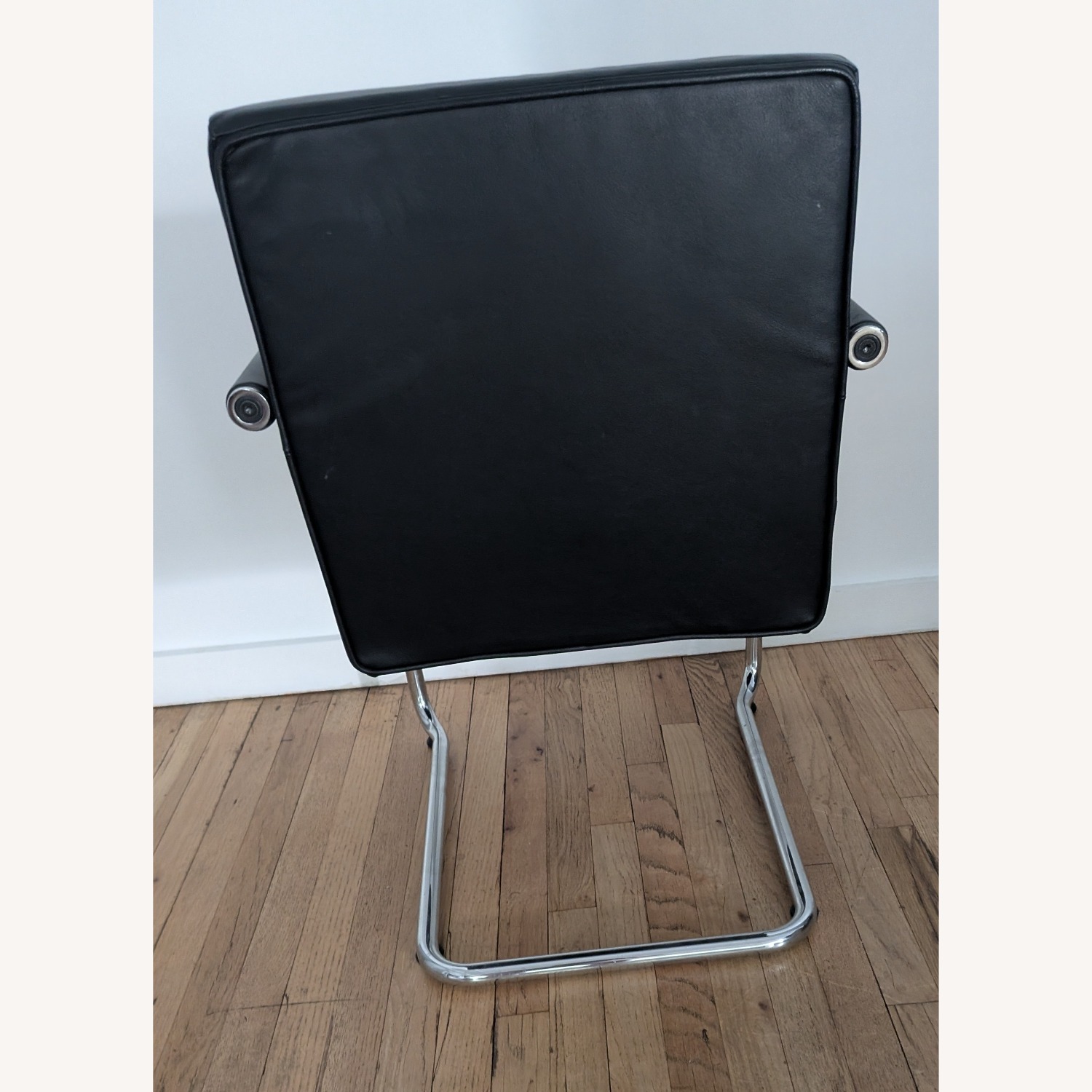Black Leather & Chrome Chairs - image-4