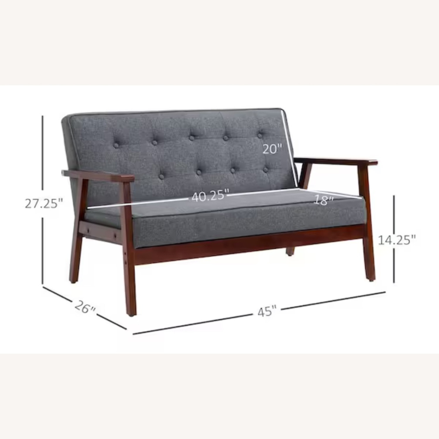 Mid Century Modern Loveseat  - image-1