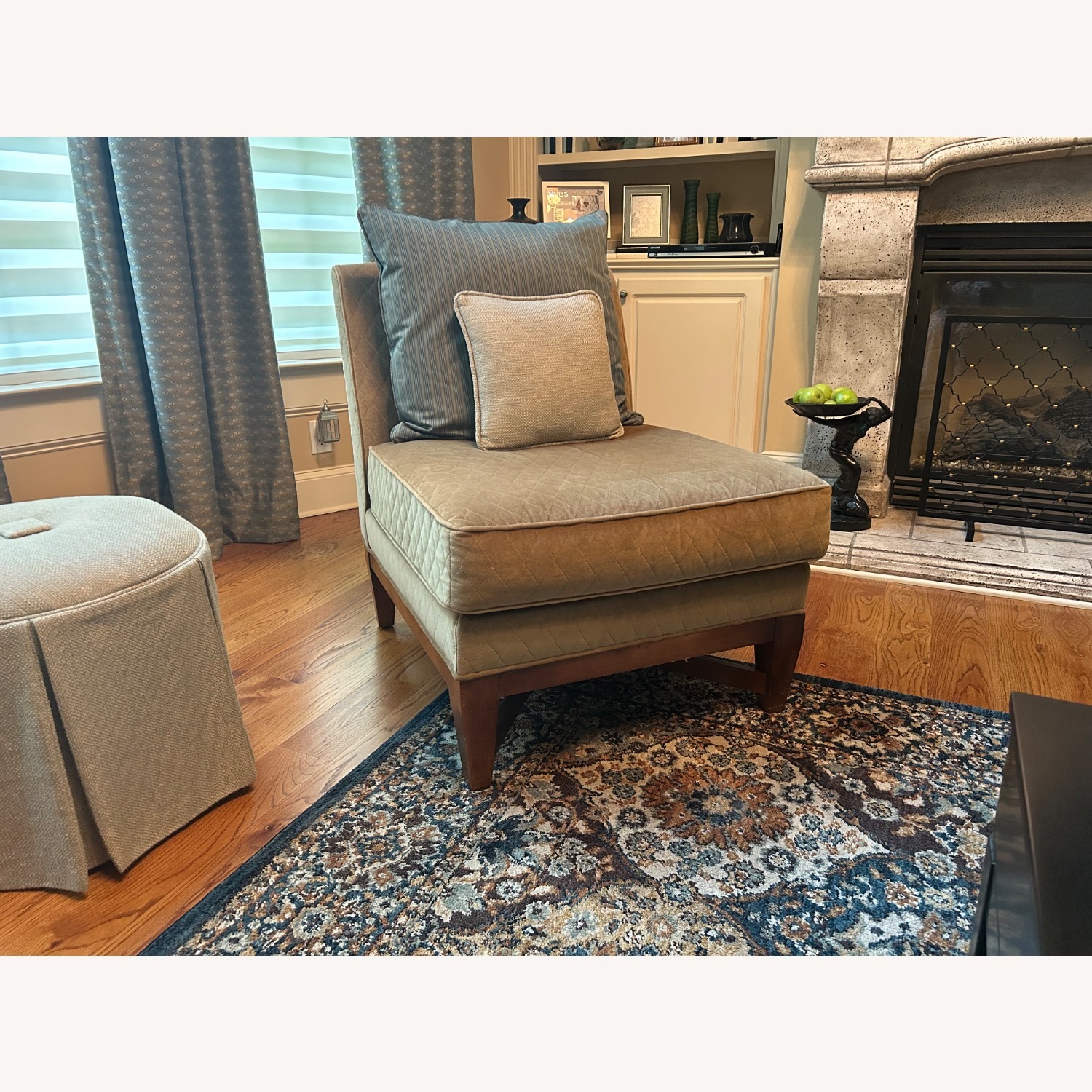 Paul Robert Camel and Teal Chairs and Pillows - image-1