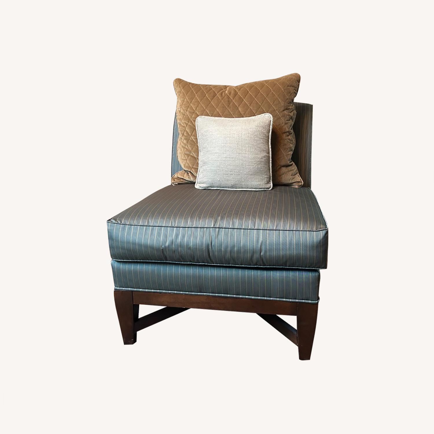 Paul Robert Camel and Teal Chairs and Pillows - image-0