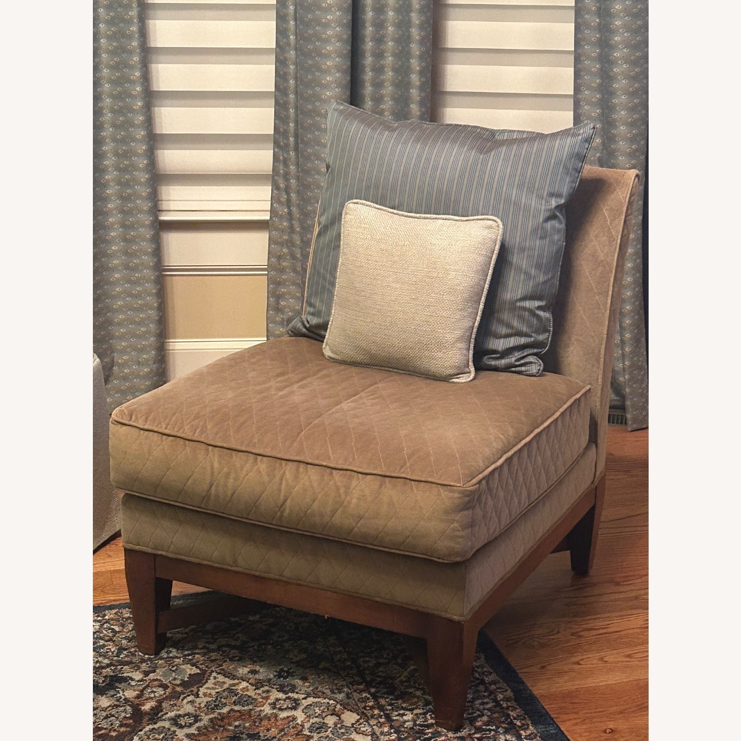 Paul Robert Camel and Teal Chairs and Pillows - image-2