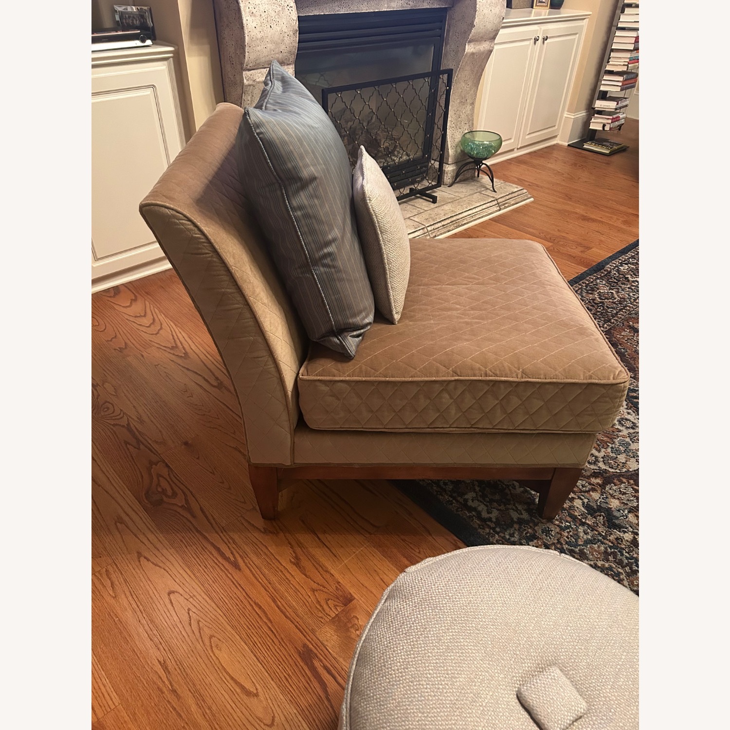 Paul Robert Camel and Teal Chairs and Pillows - image-4