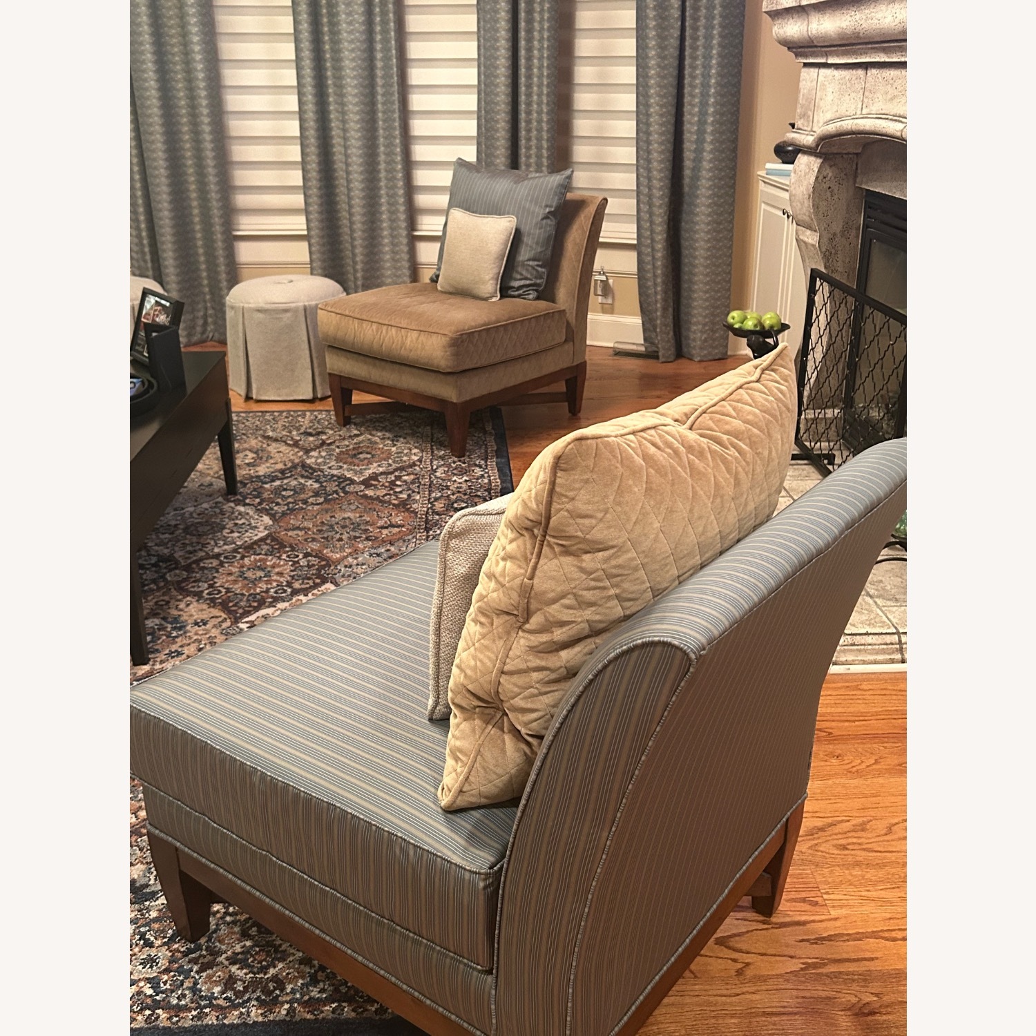 Paul Robert Camel and Teal Chairs and Pillows - image-5