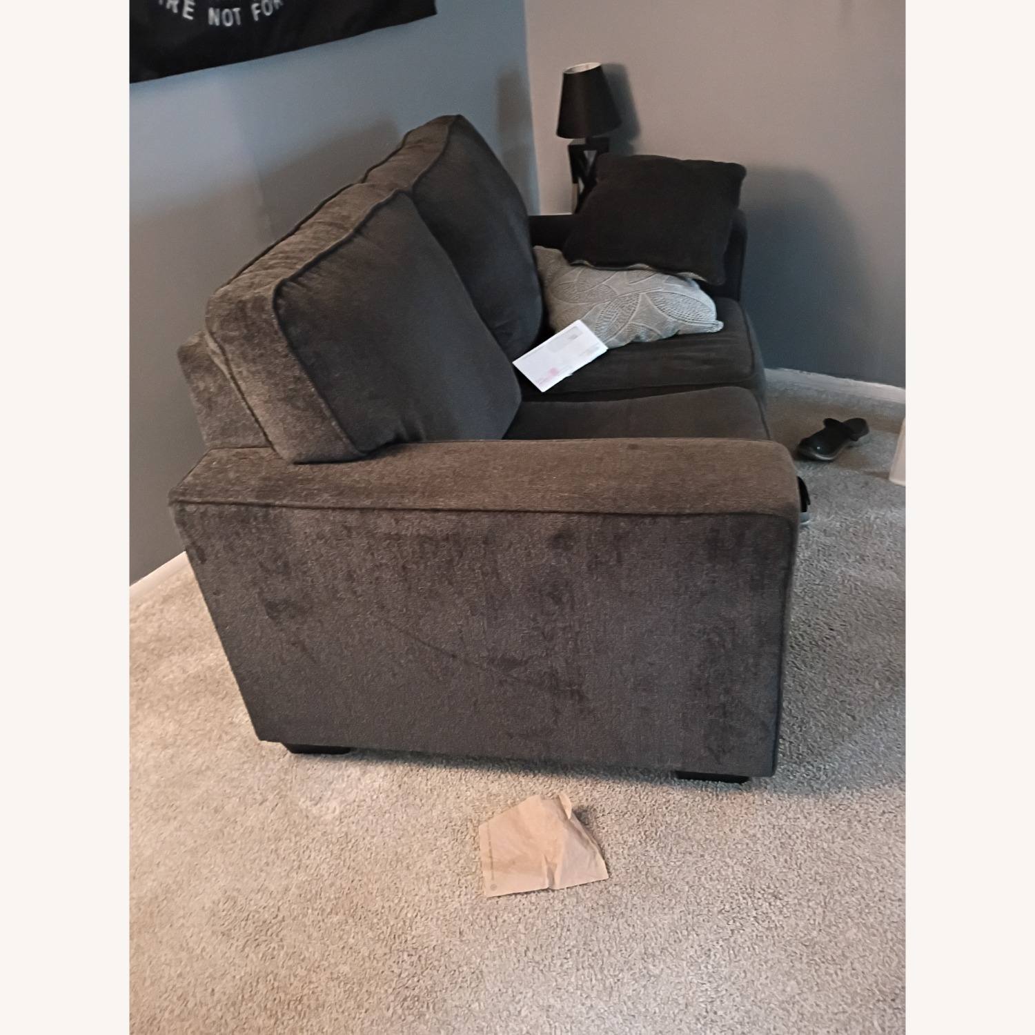 Adelson Chenille Slate Gray Loveseat  - image-2