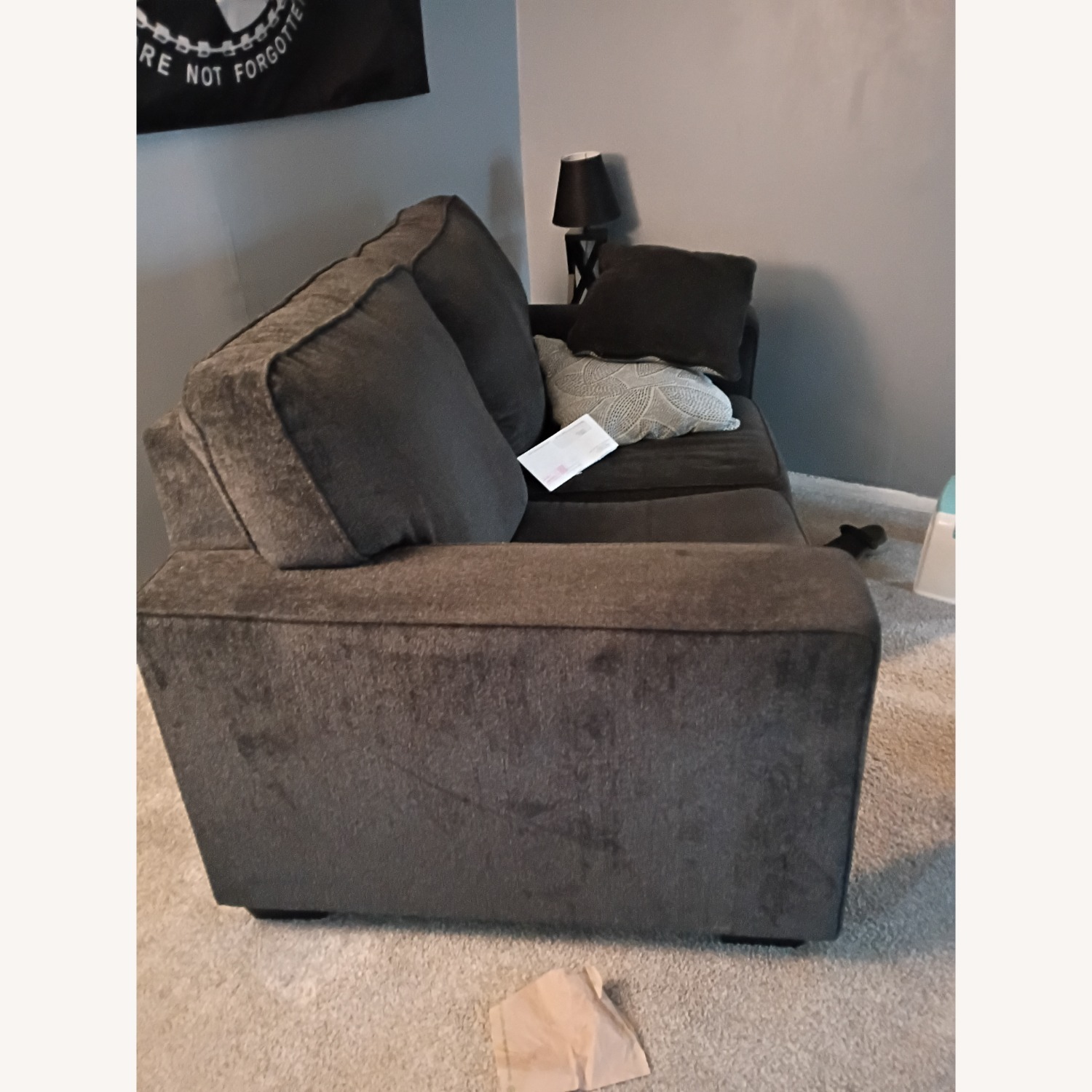 Adelson Chenille Slate Gray Loveseat  - image-3