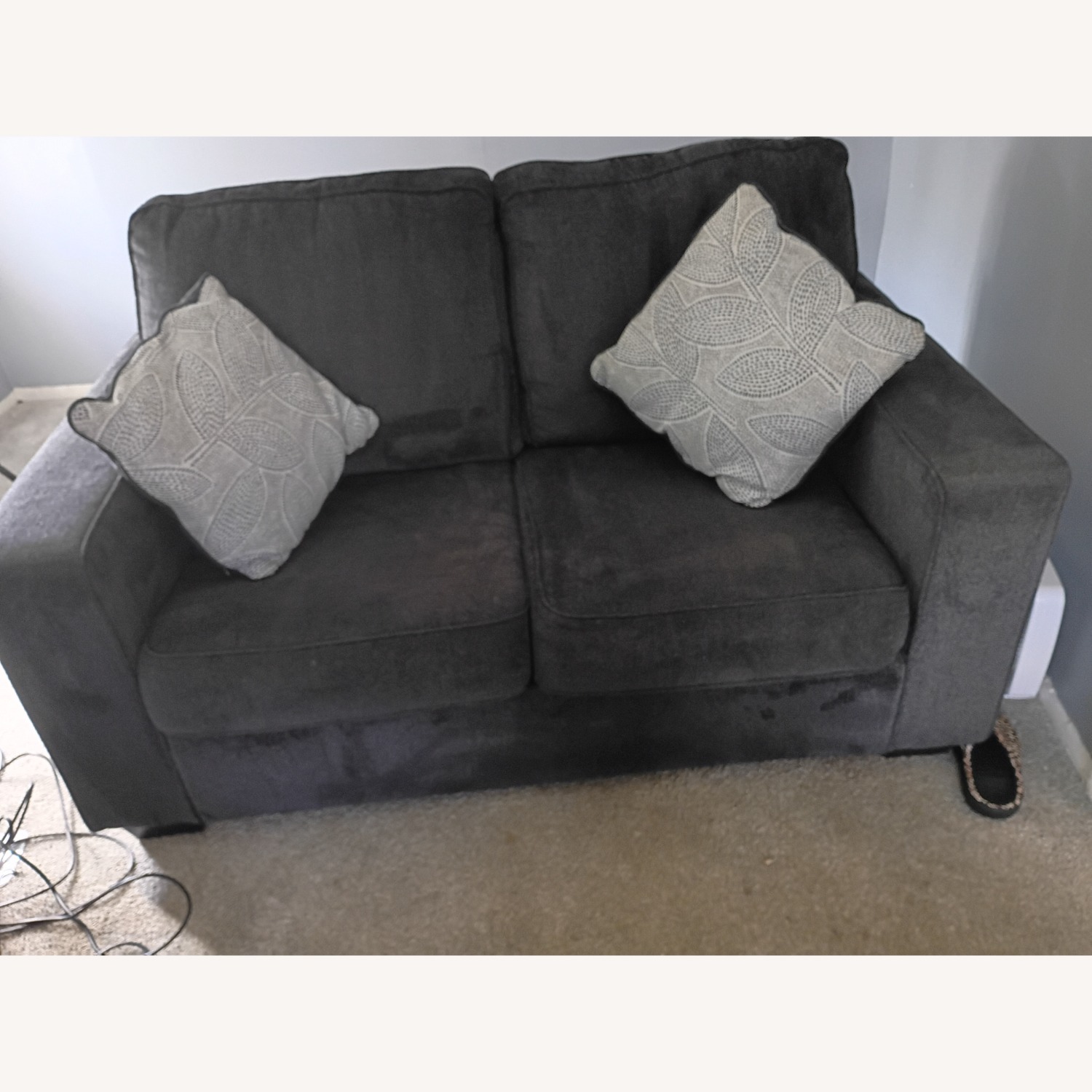 Adelson Chenille Slate Gray Loveseat  - image-1