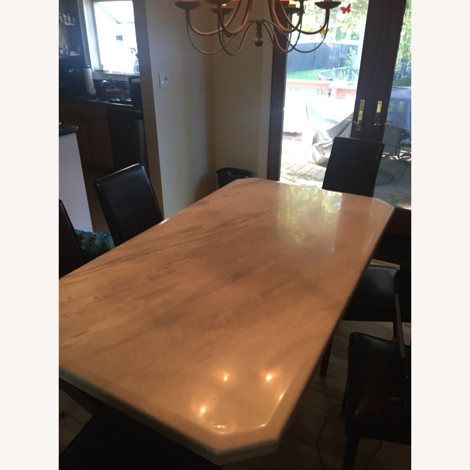 Marble Dining Table with 6 Chairs - image-5