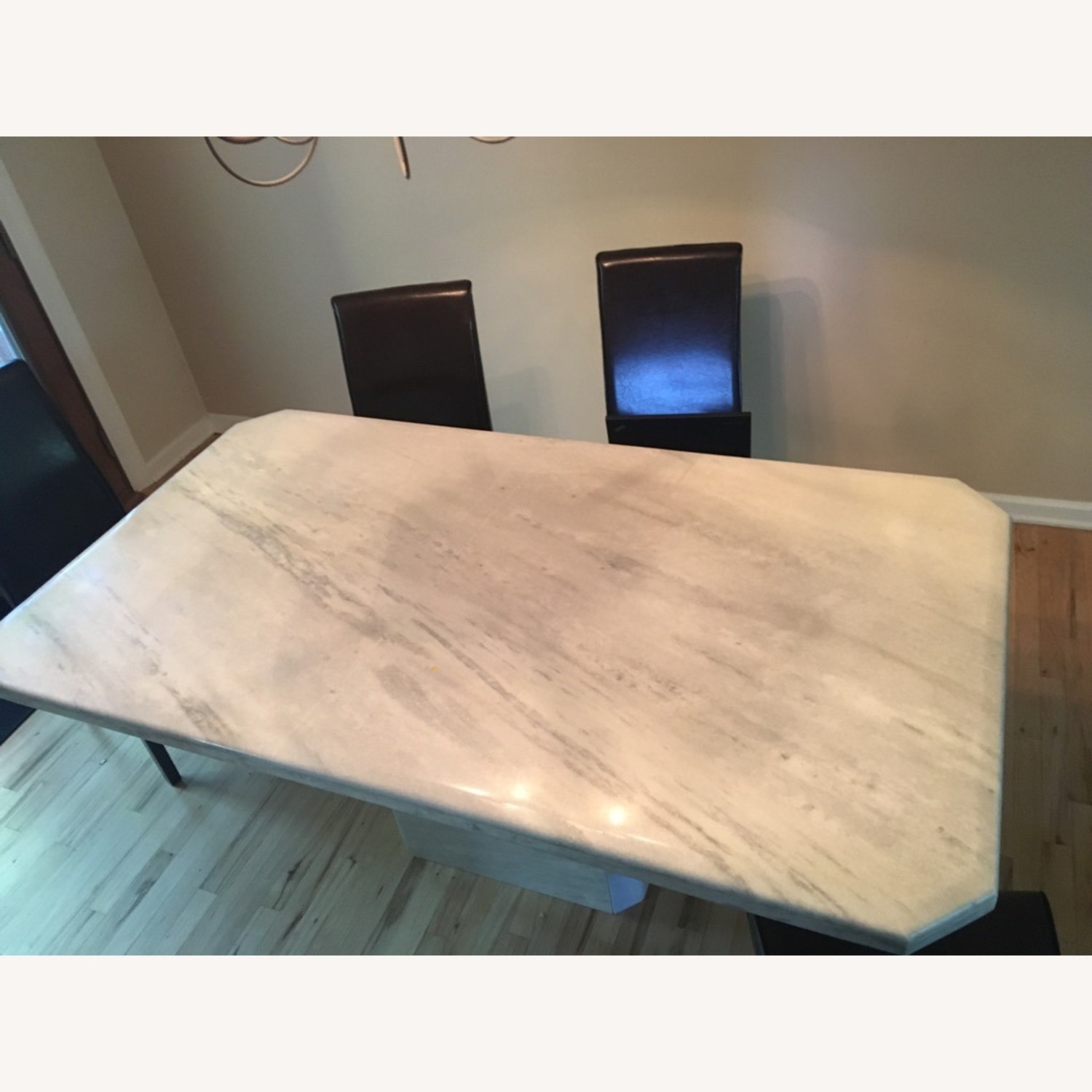 Marble Dining Table with 6 Chairs - image-3
