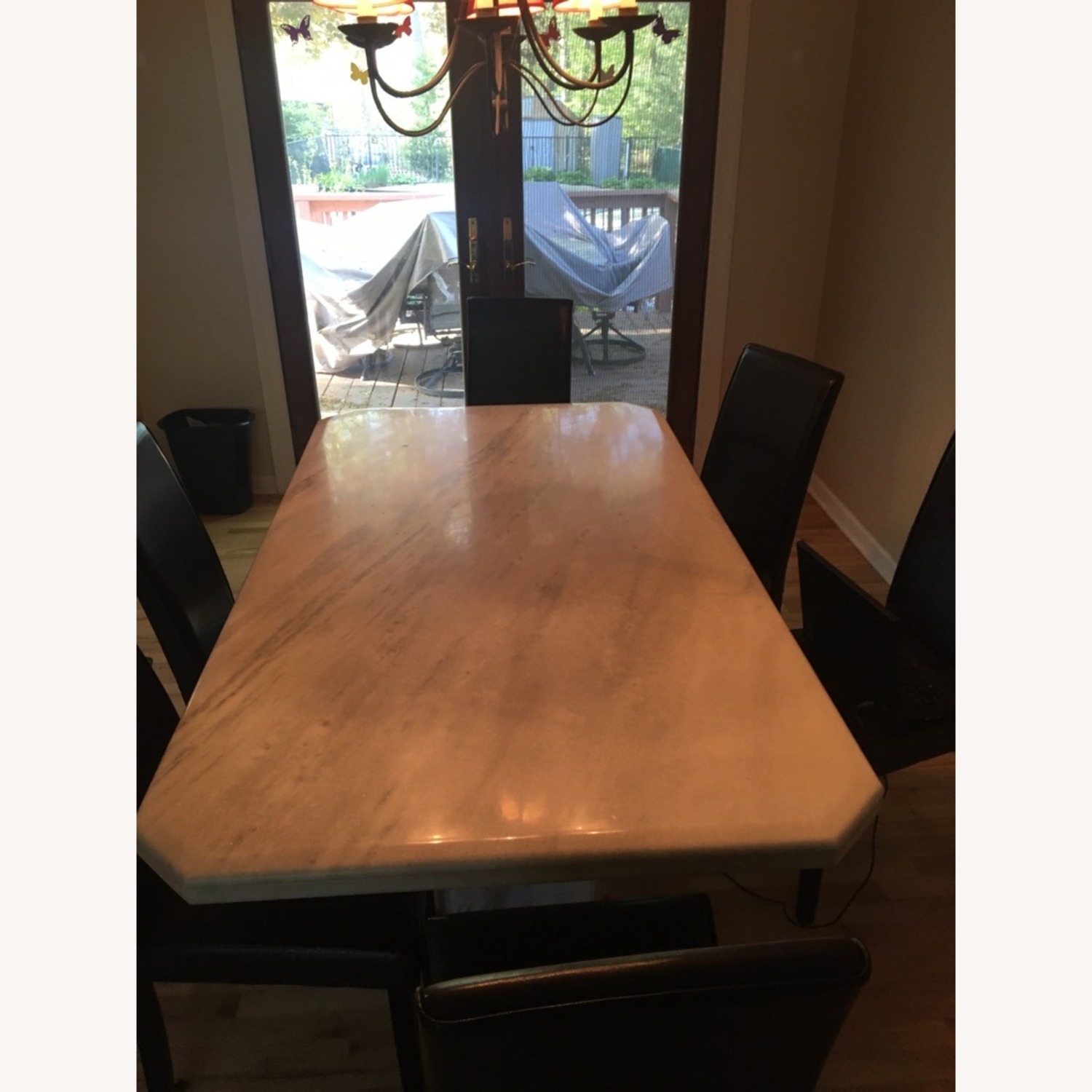 Marble Dining Table with 6 Chairs - image-2