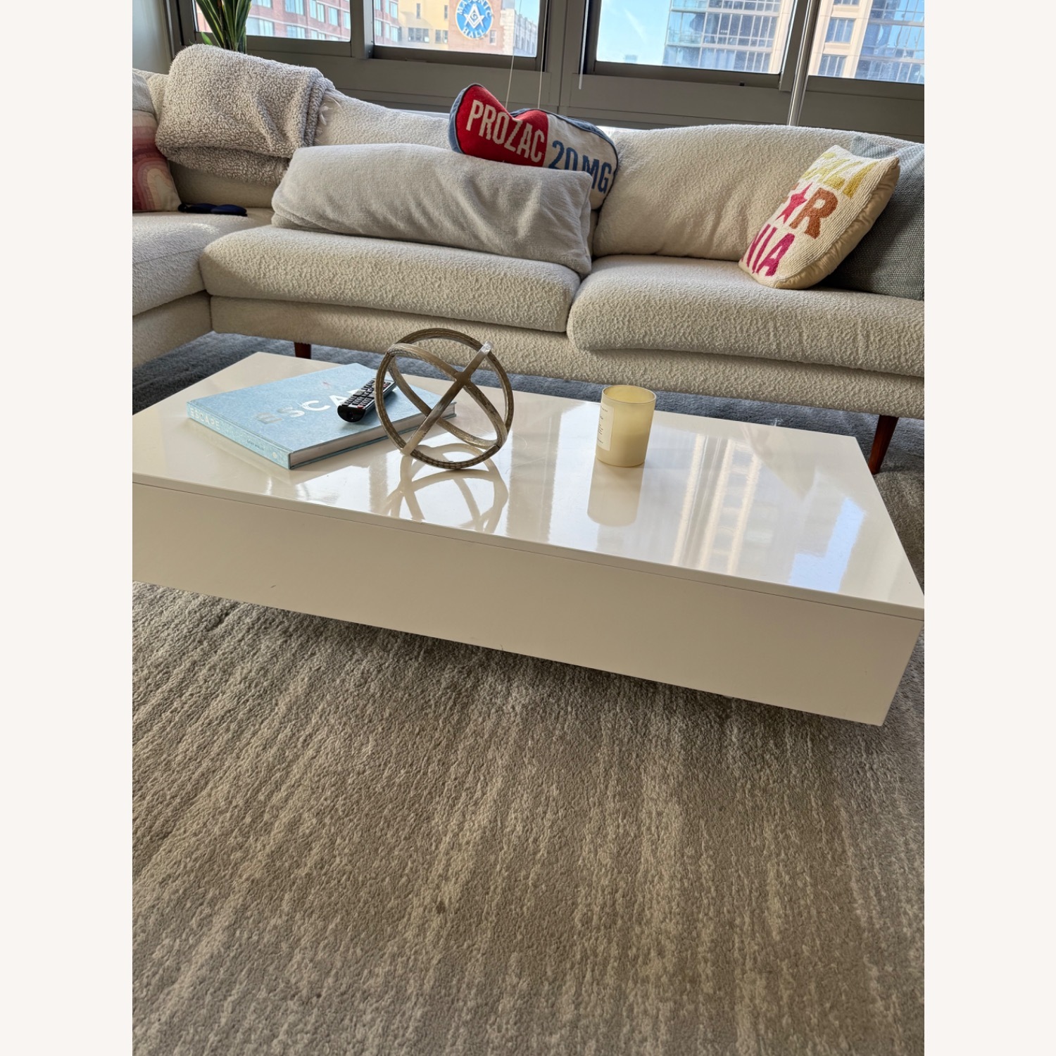 White Sleek Coffee Table - image-1