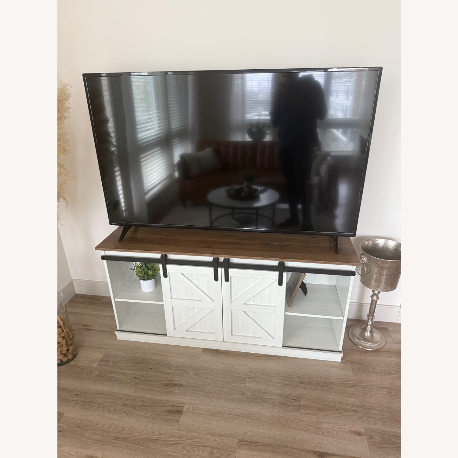 Shahoo TV Stand With Sliding Barn Doors  - image-2