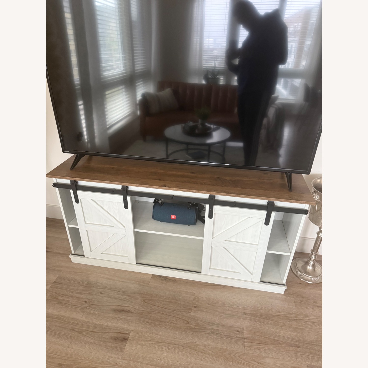 Shahoo TV Stand With Sliding Barn Doors  - image-1