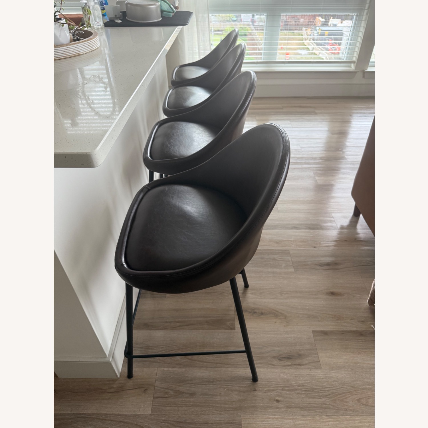 Vegan Leather Bar and Kitchen Stools - image-2