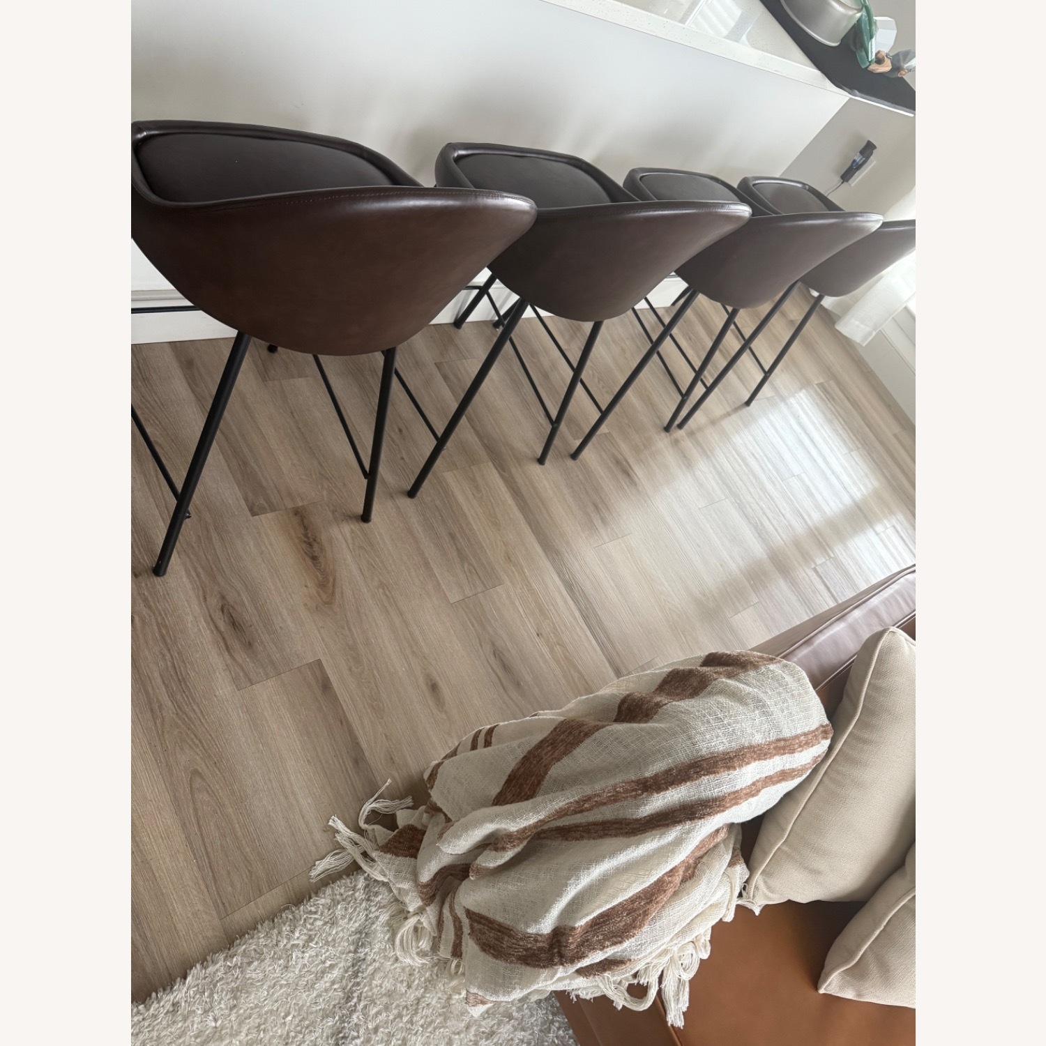 Vegan Leather Bar and Kitchen Stools - image-3