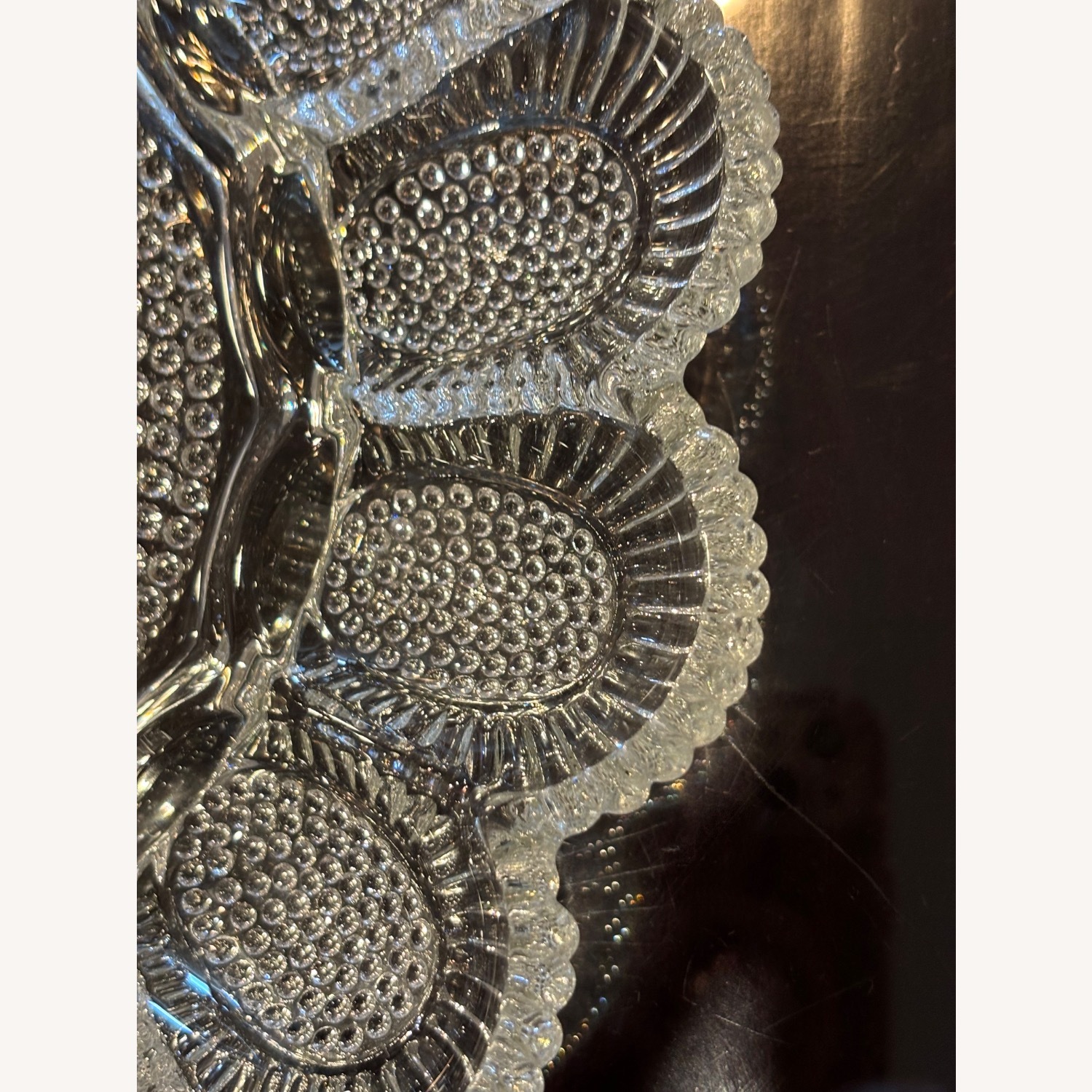 Vintage Indiana Hobnail Glass Egg Holder Platter - image-6