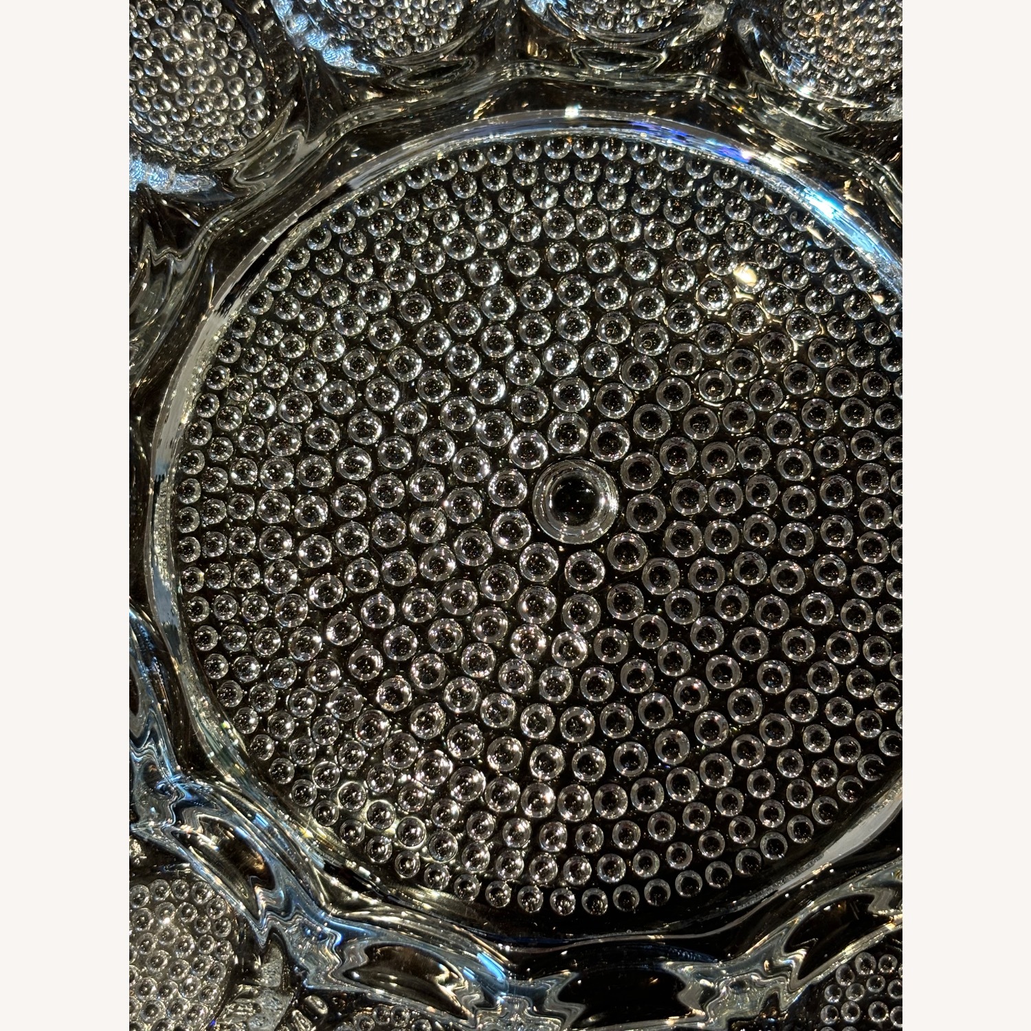 Vintage Indiana Hobnail Glass Egg Holder Platter - image-5