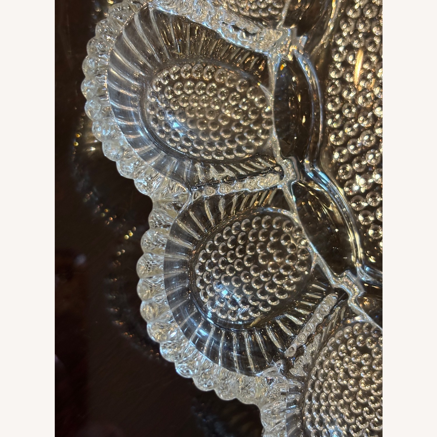 Vintage Indiana Hobnail Glass Egg Holder Platter - image-4