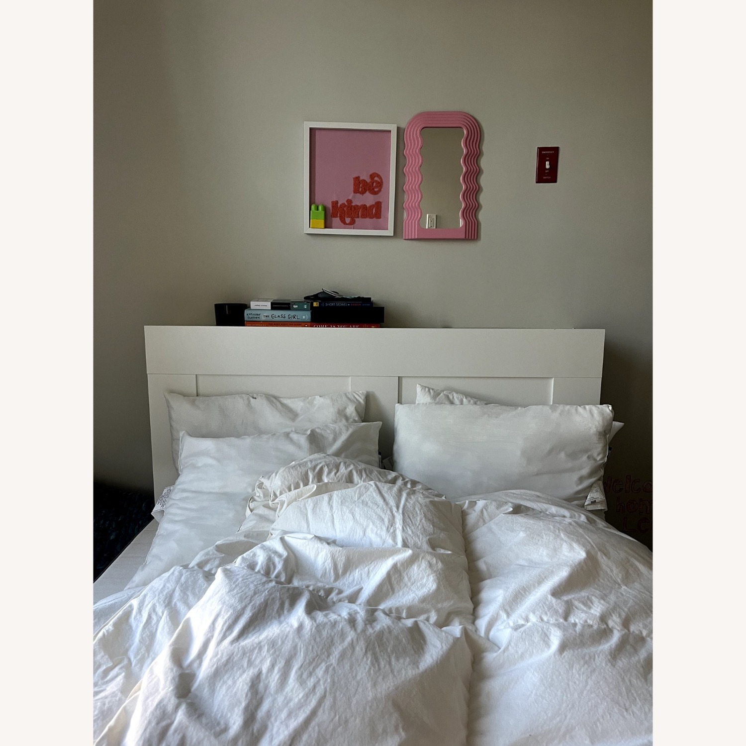 IKEA BRIMNES Bed Frame with Storage & Headboard, White, Full - image-1