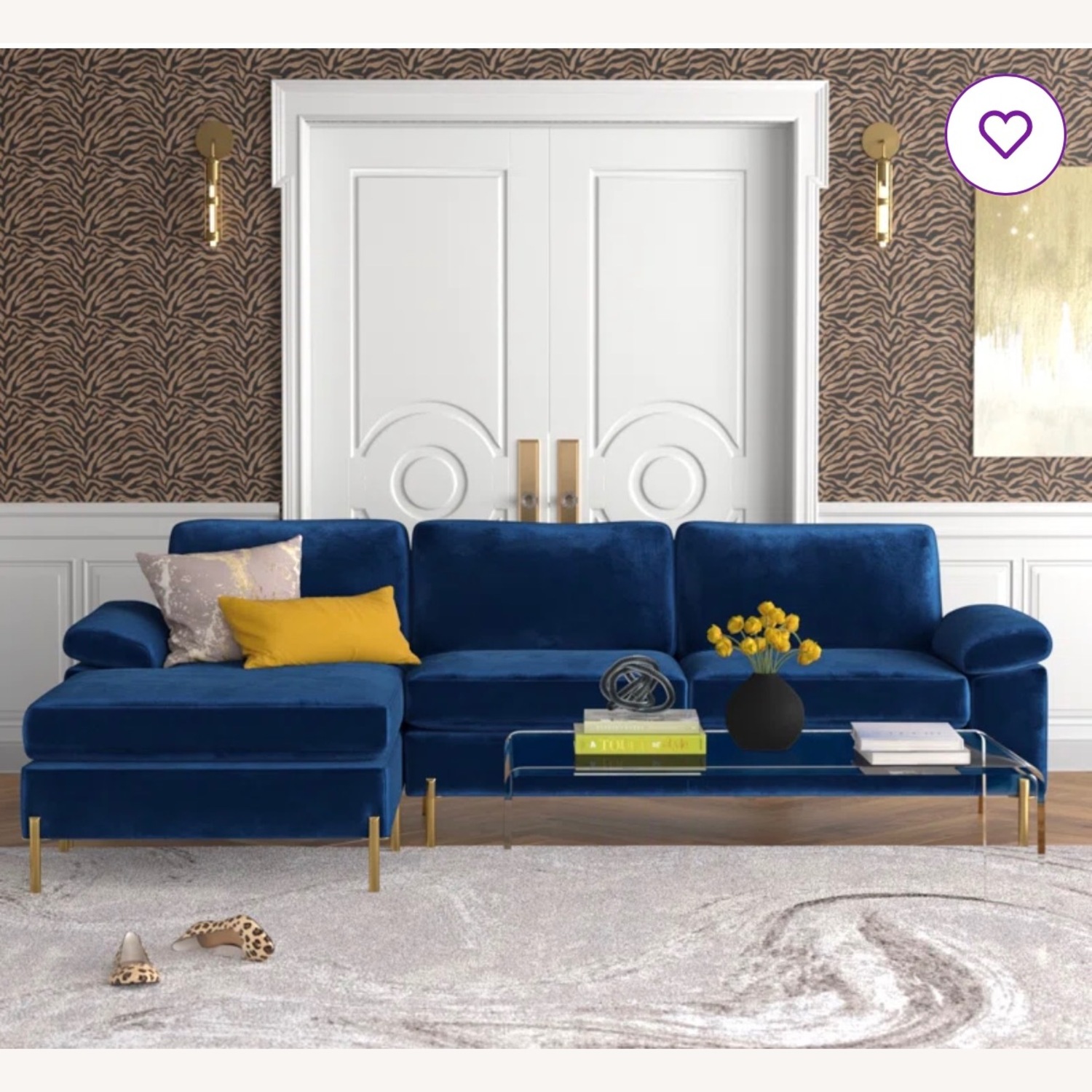 Wayfair Lian 2 - Piece Velvet Sectional - image-3