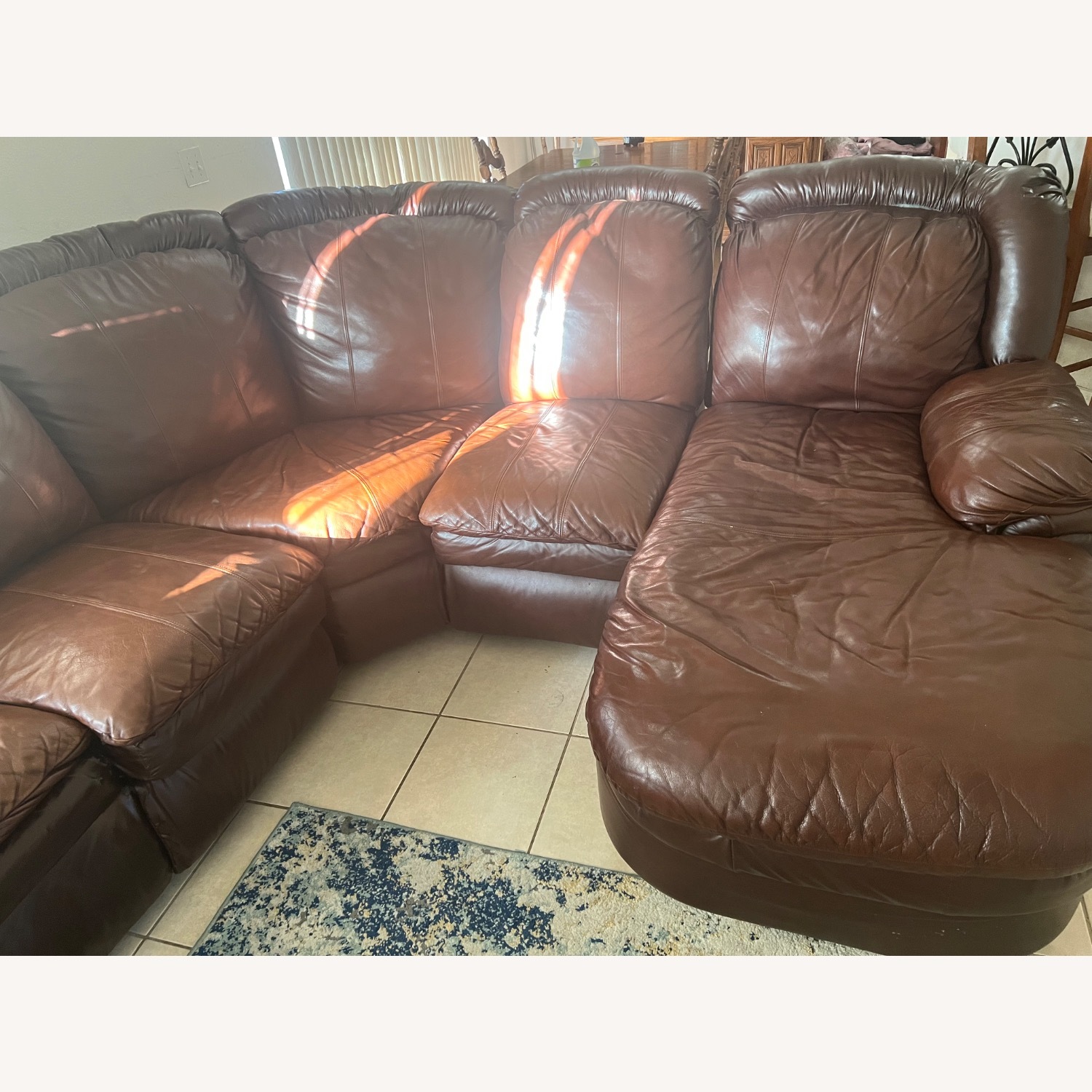 Dark Brown Leather Sectional - image-3