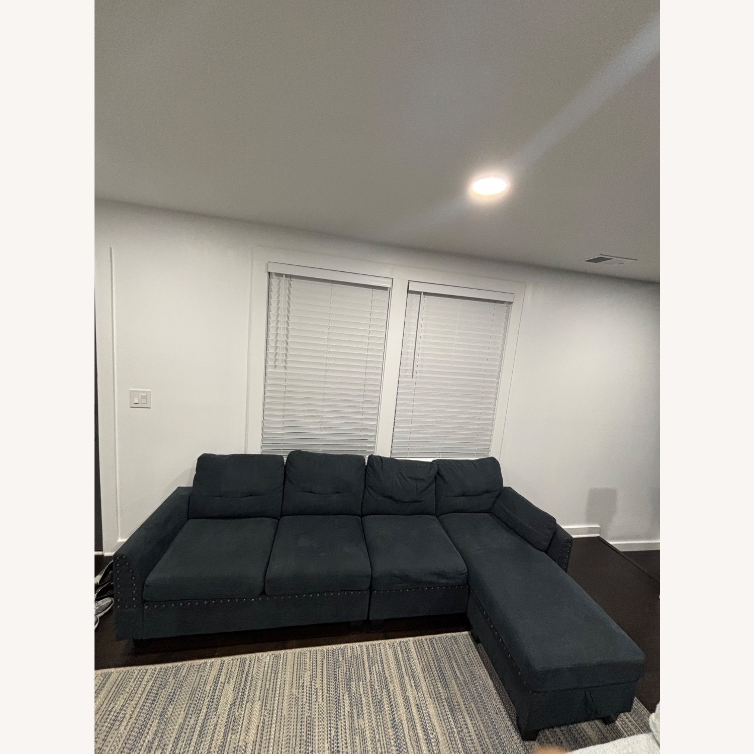 Wayfair Blue Suede Sectional Sofa - image-0