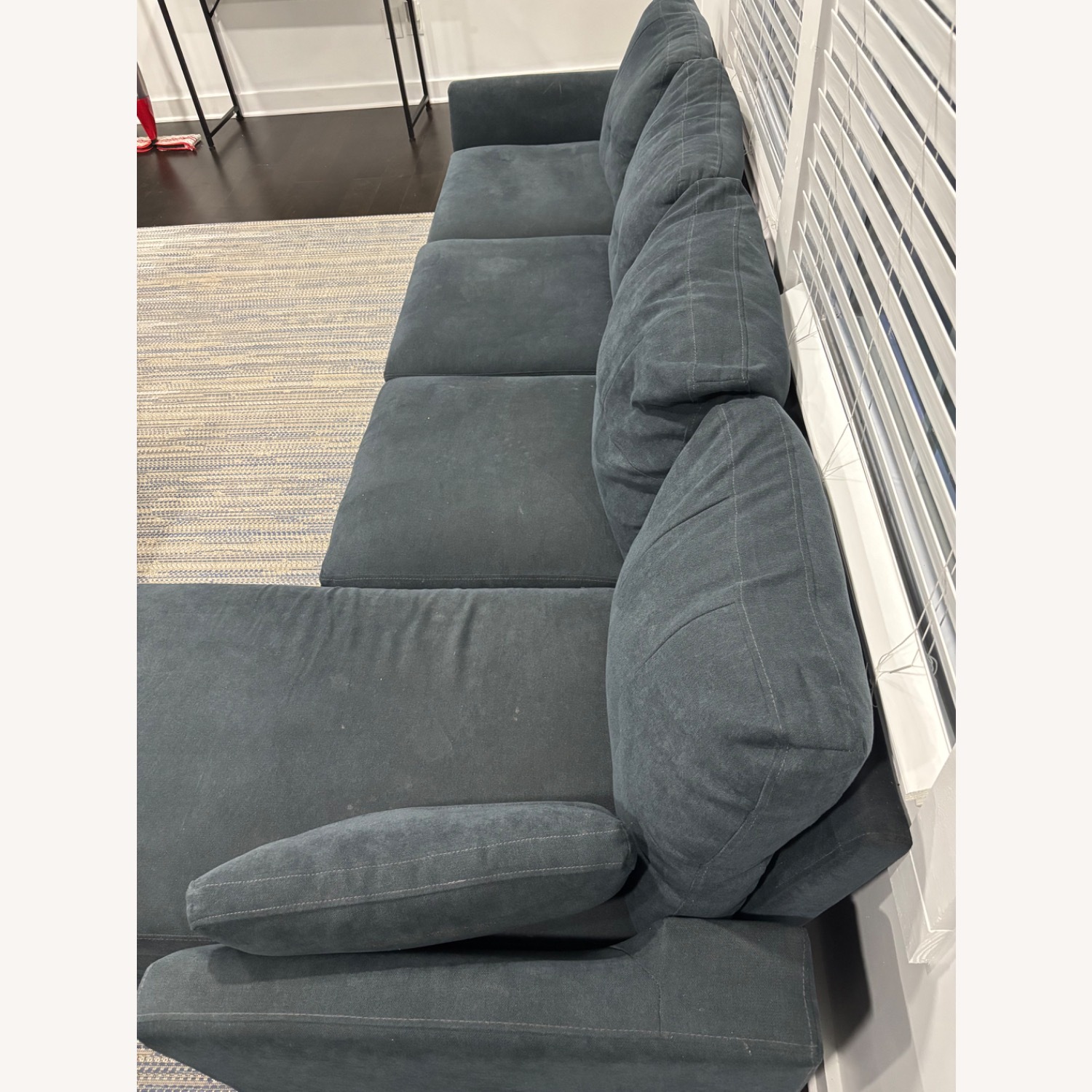 Wayfair Blue Suede Sectional Sofa - image-3