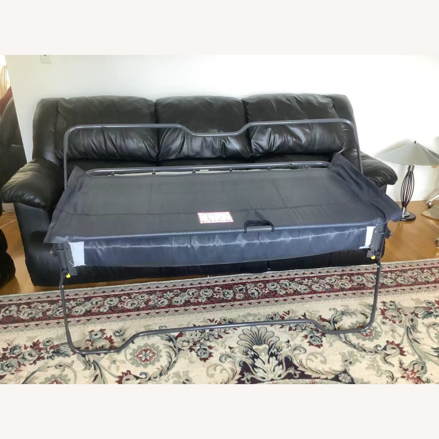 Real Leather Sleeper Sofa Sealy Mattress - image-3
