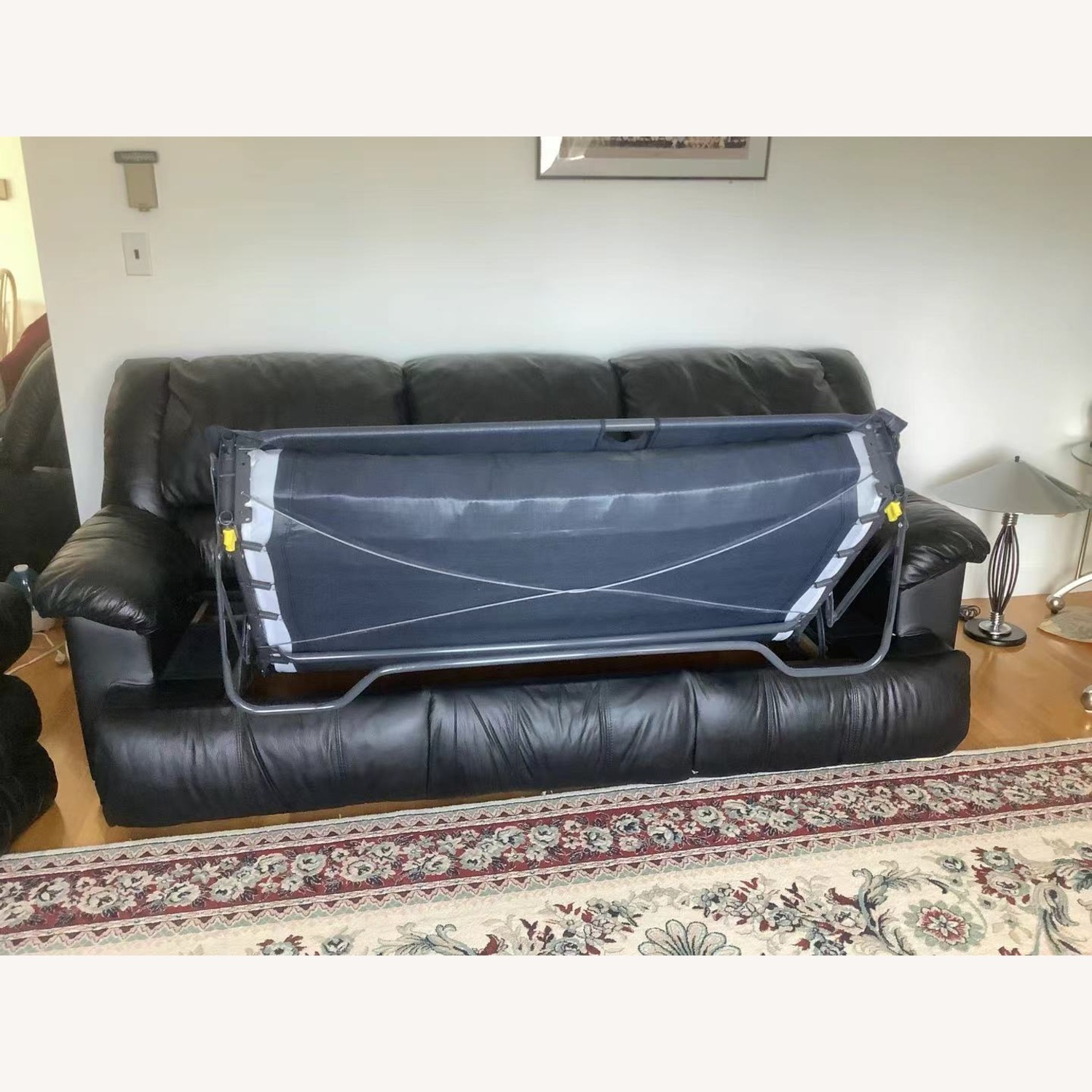 Real Leather Sleeper Sofa Sealy Mattress - image-4