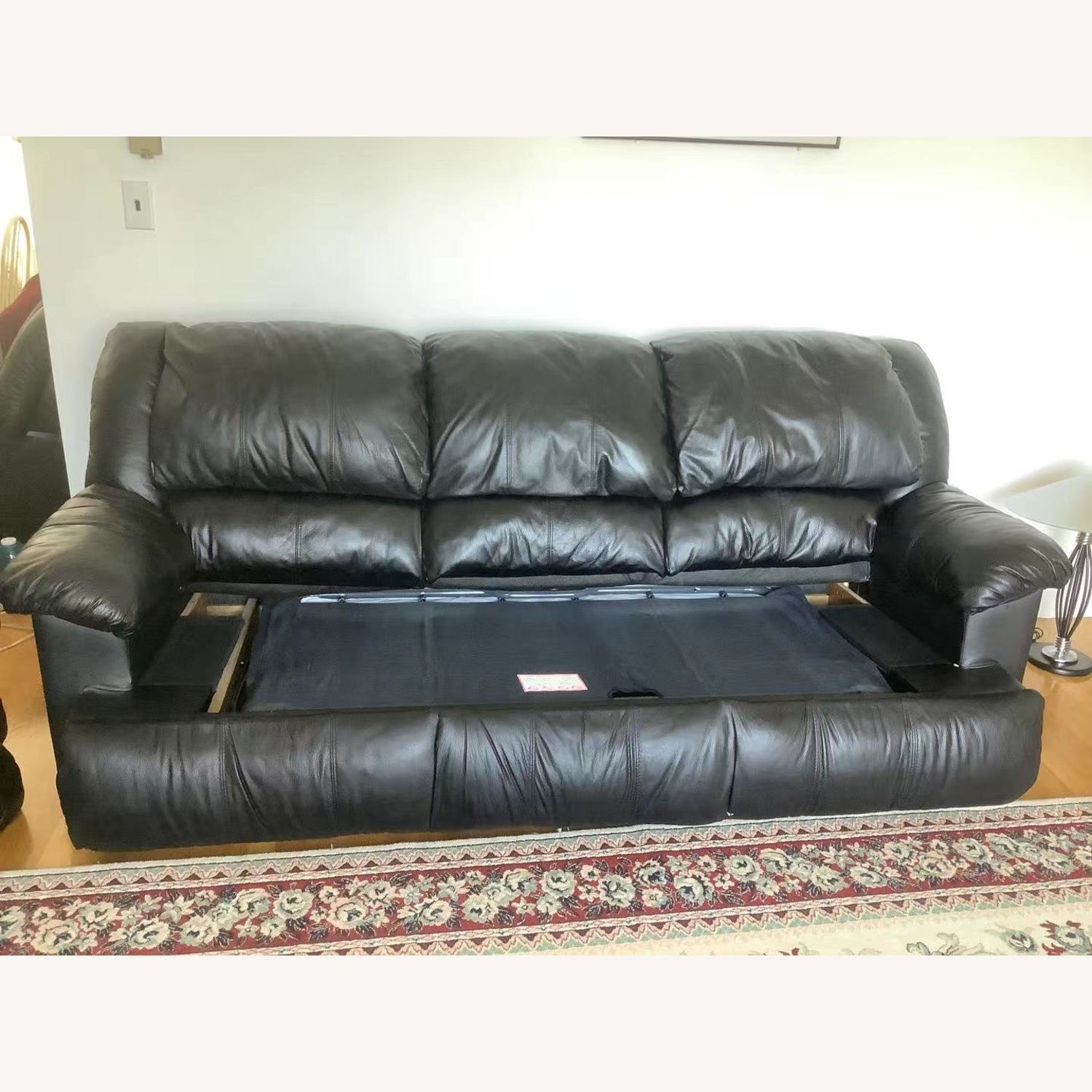 Real Leather Sleeper Sofa Sealy Mattress - image-2