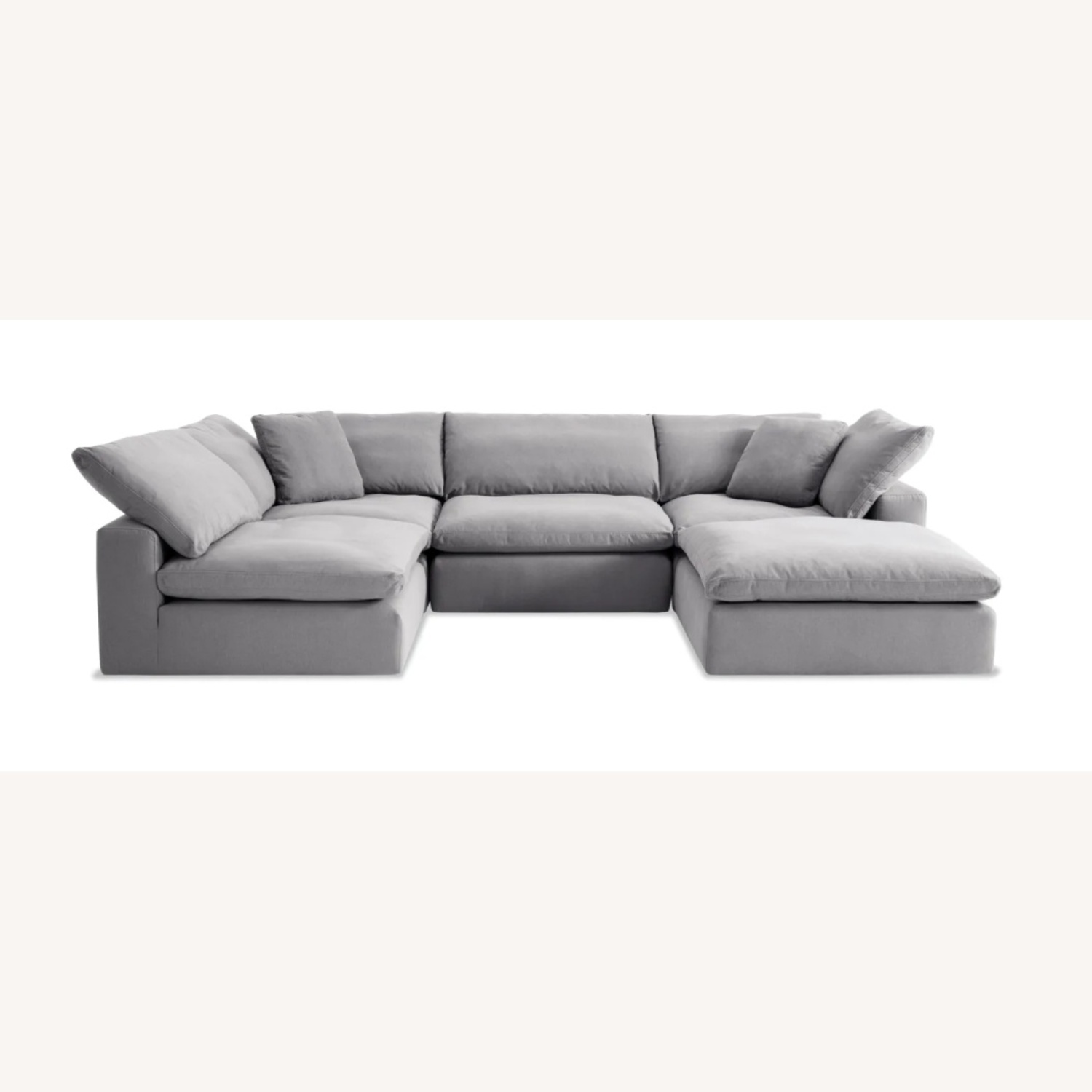Dream Gray 131'' 5 Piece Modular Sectional with Ottoman - image-7