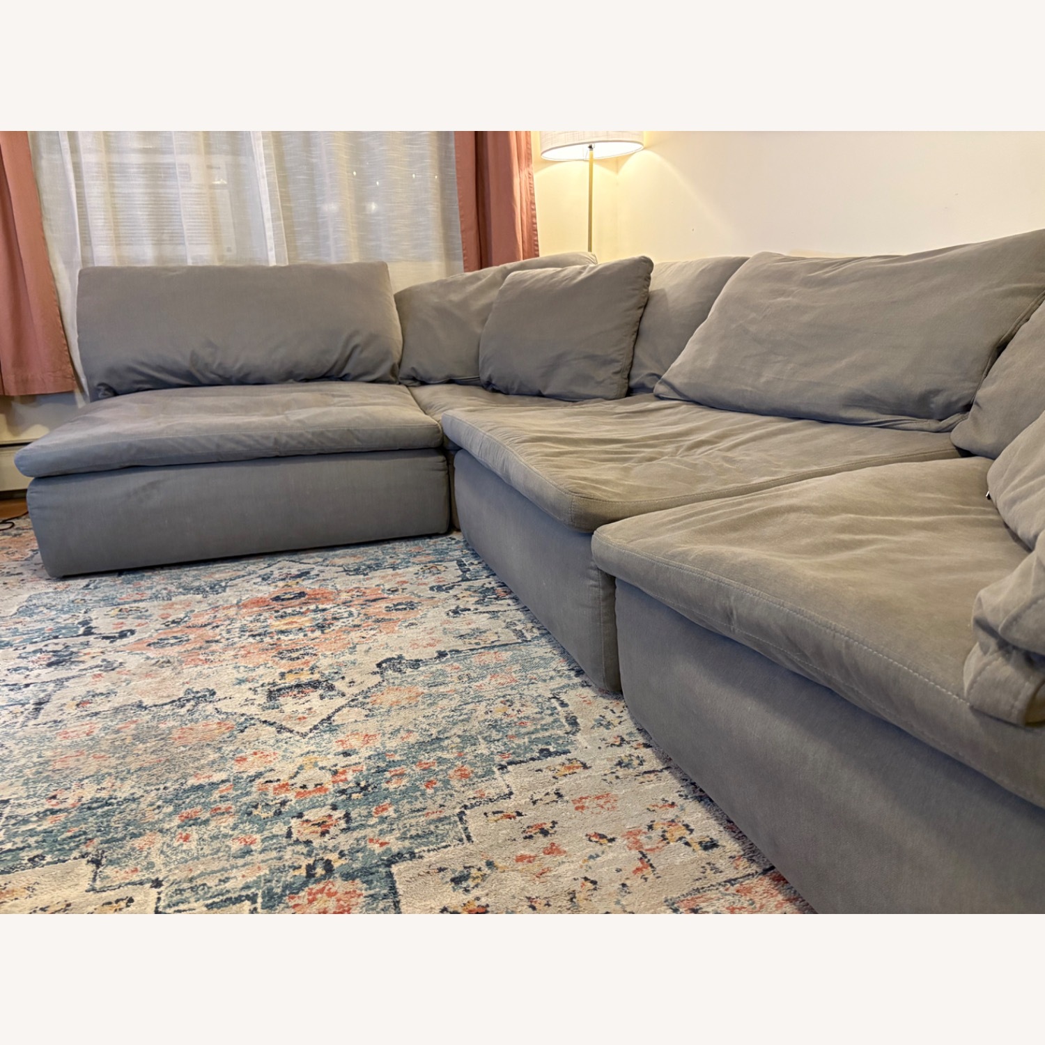 Dream Gray 131'' 5 Piece Modular Sectional with Ottoman - image-6