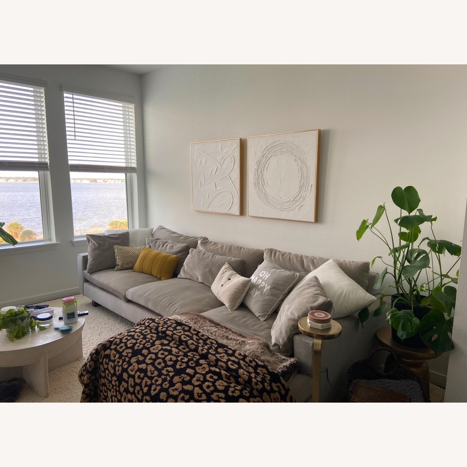 West Elm Harmony in Distressed Velvet Dune Color - image-4