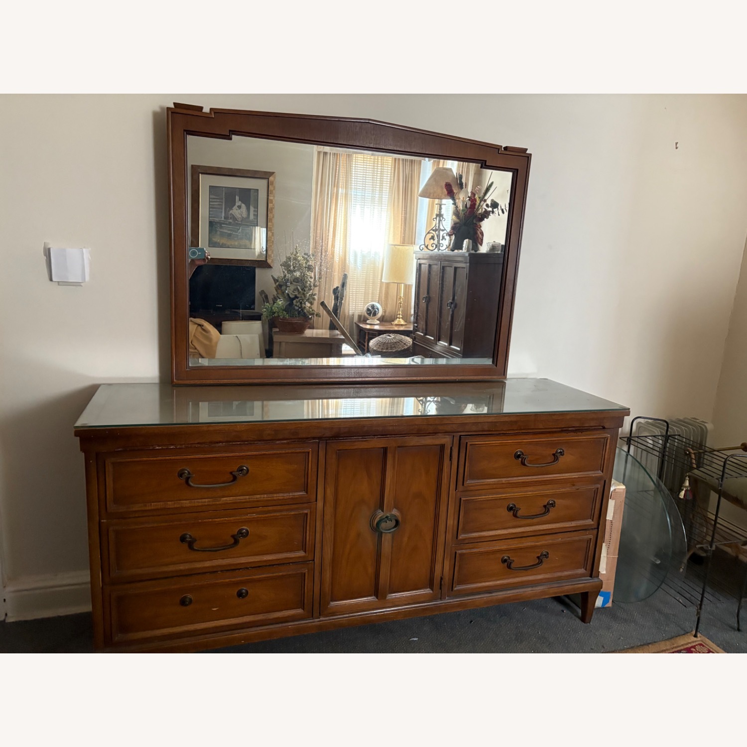 Vintage Dresser with Mirror - image-1