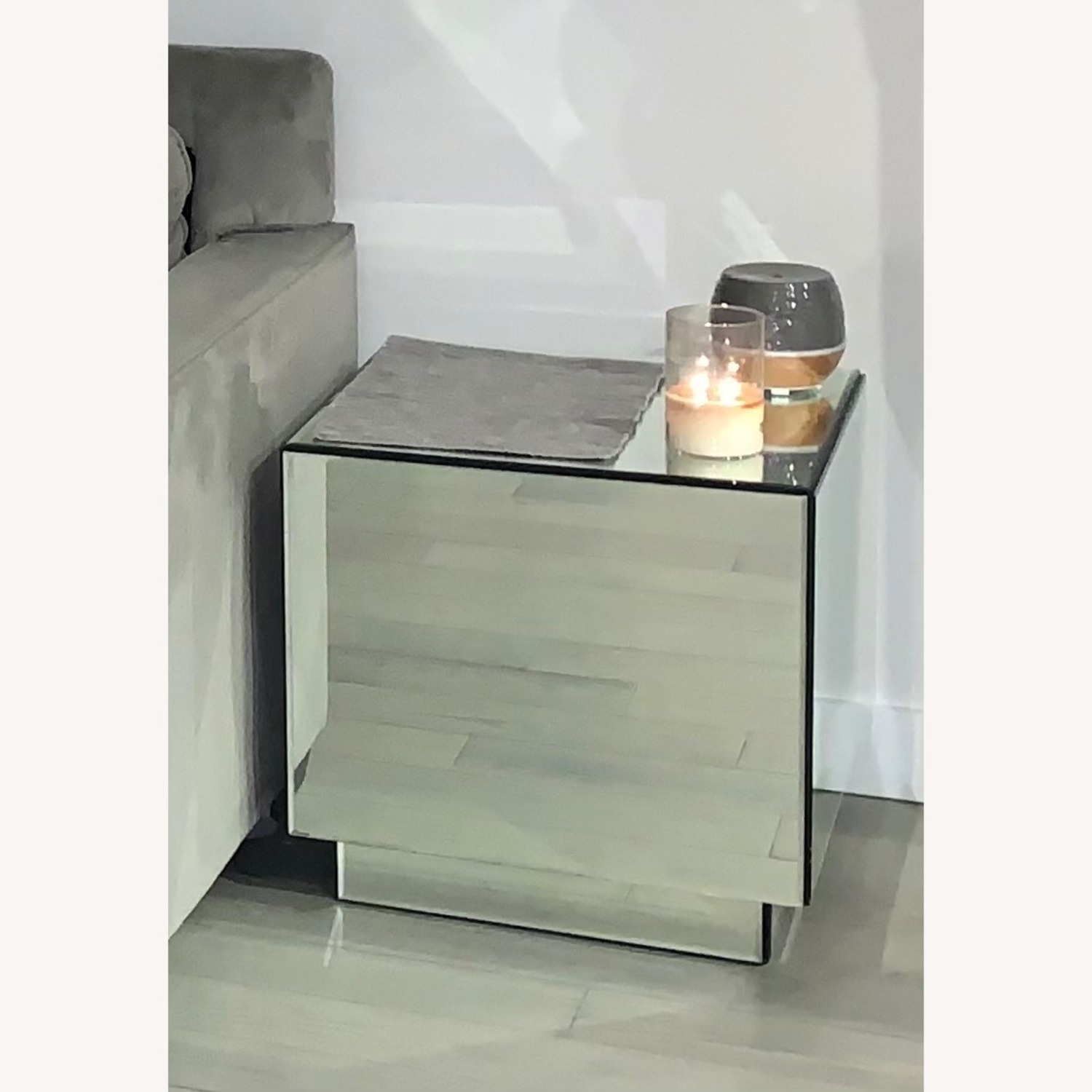 West Elm Geo Mirror Storage Side Table - image-1