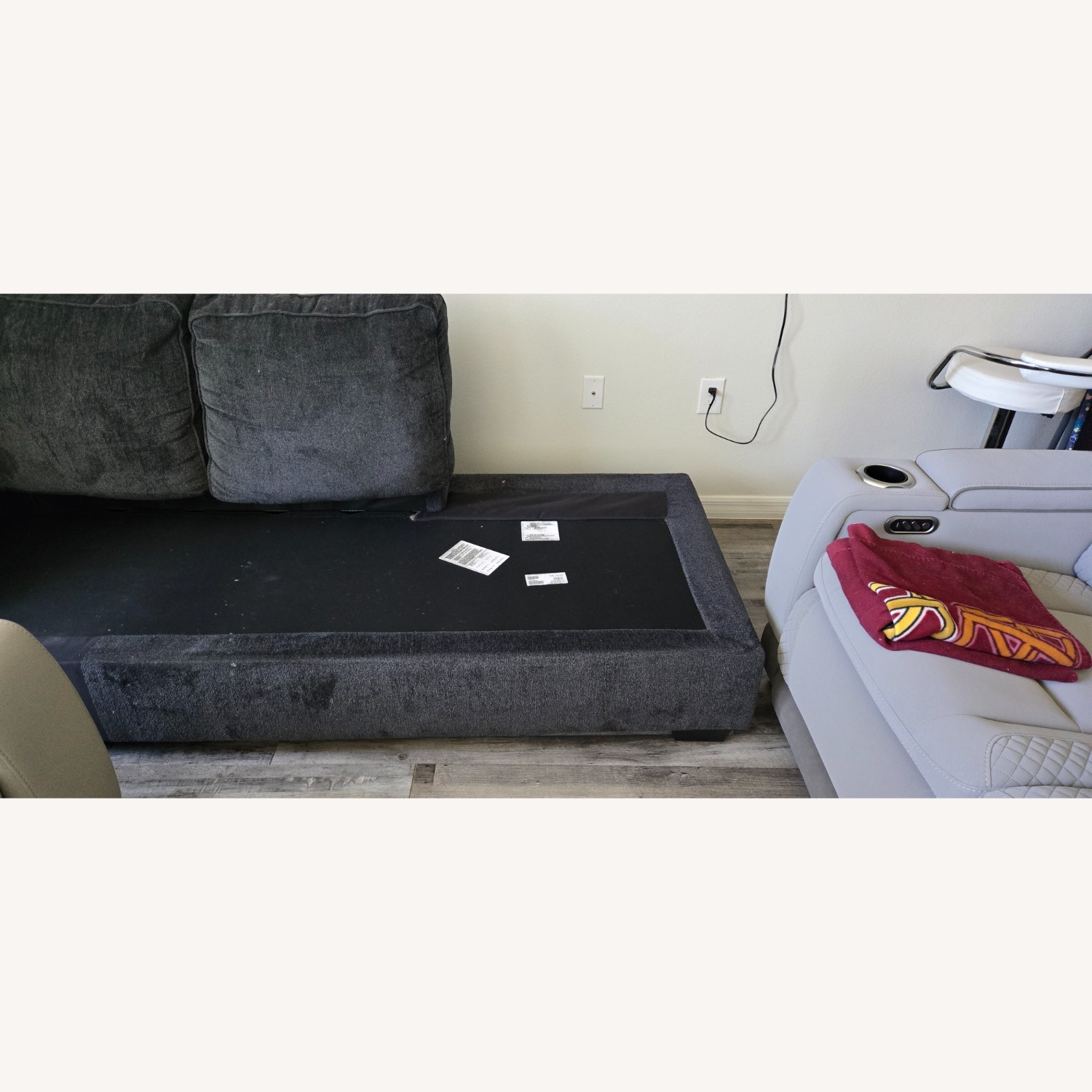 Dark Blue L Shaped Couch  - image-7