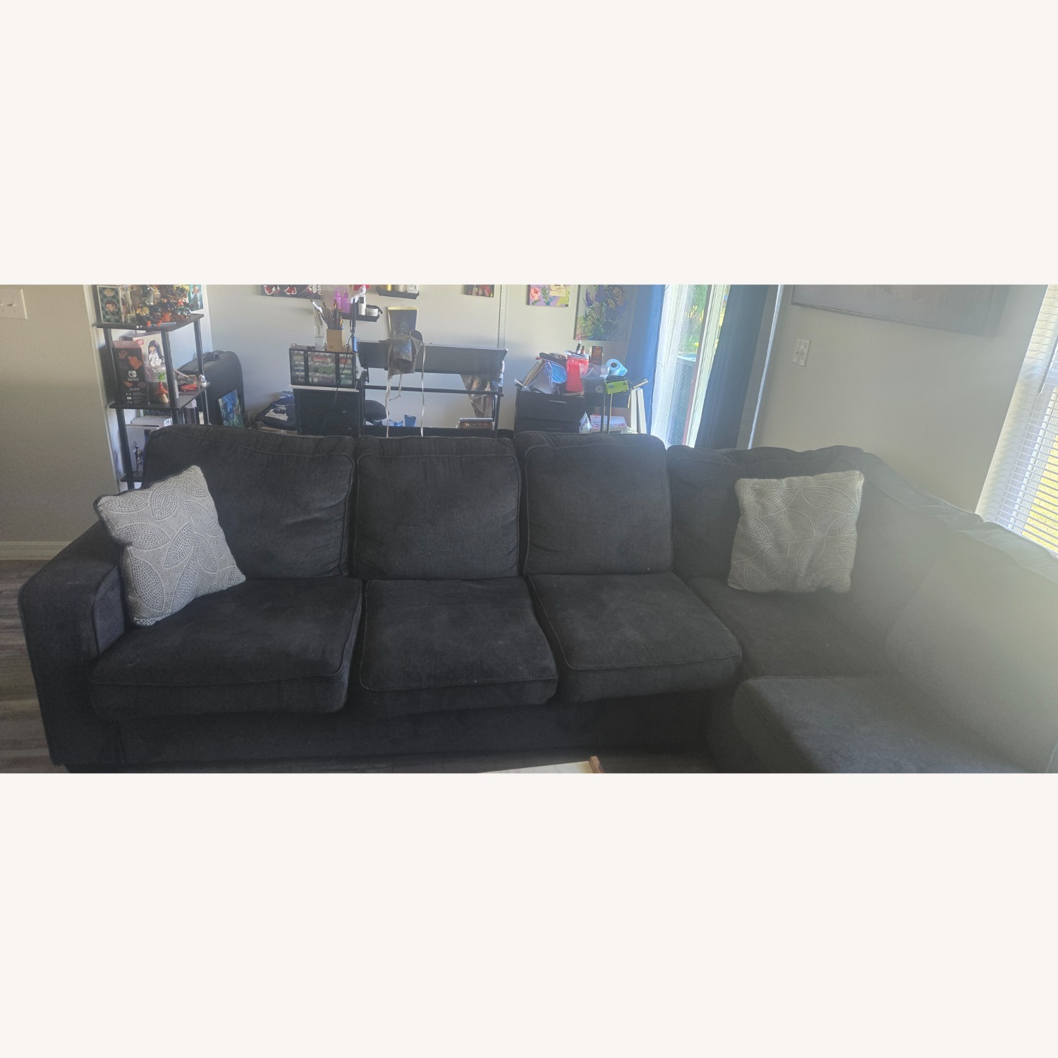 Dark Blue L Shaped Couch  - image-13