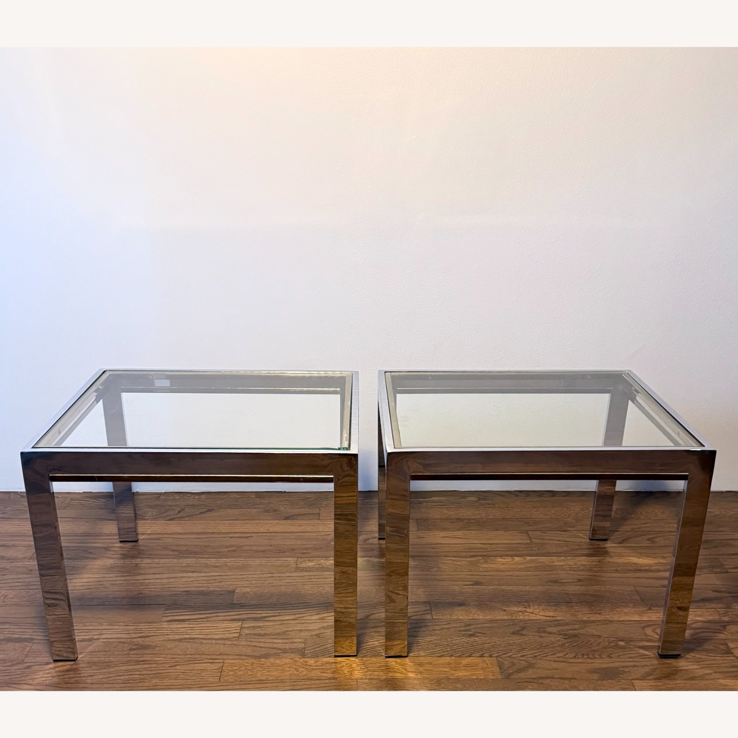 Chrome, Brass & Glass Side Tables - image-1