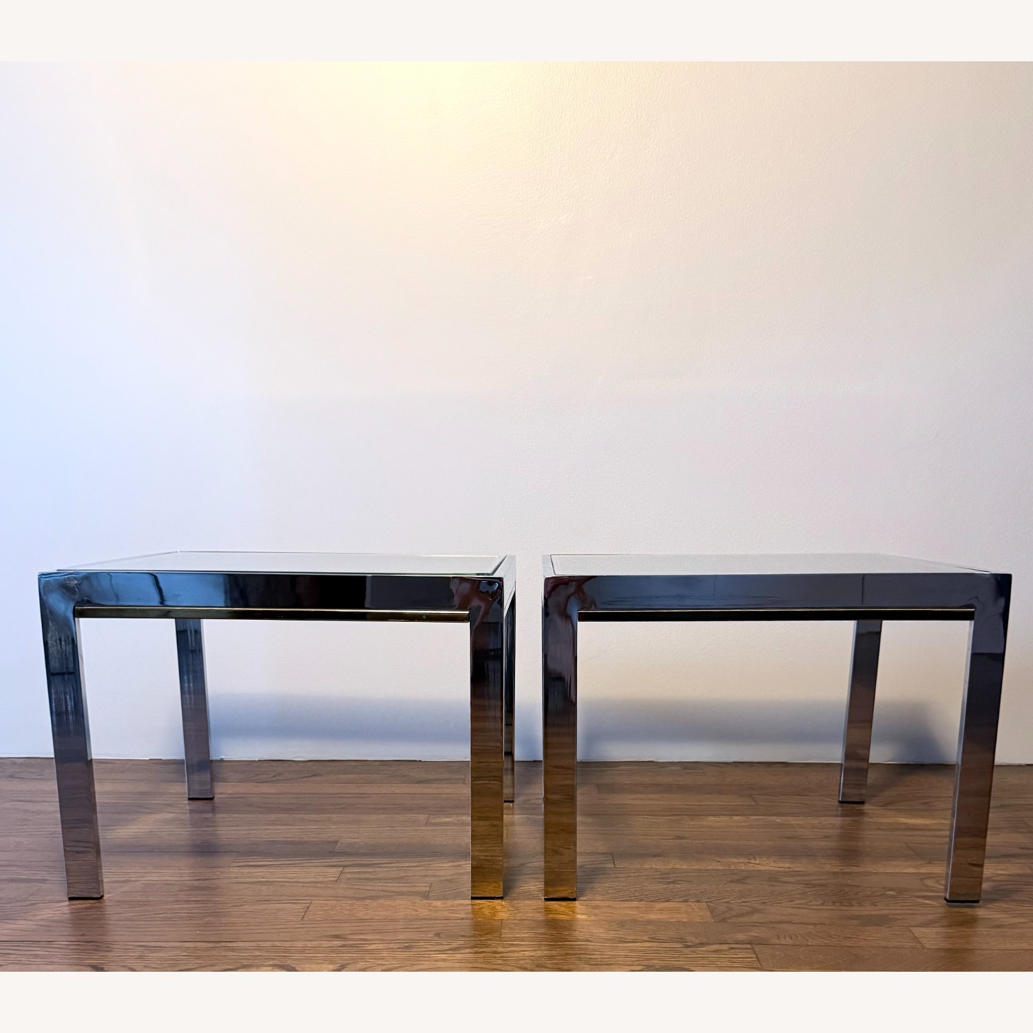Chrome, Brass & Glass Side Tables - image-3