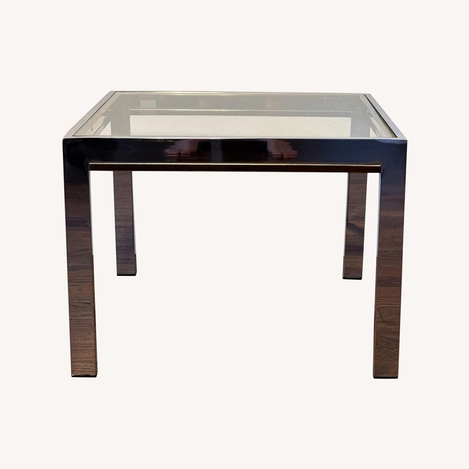 Chrome, Brass & Glass Side Tables - image-0