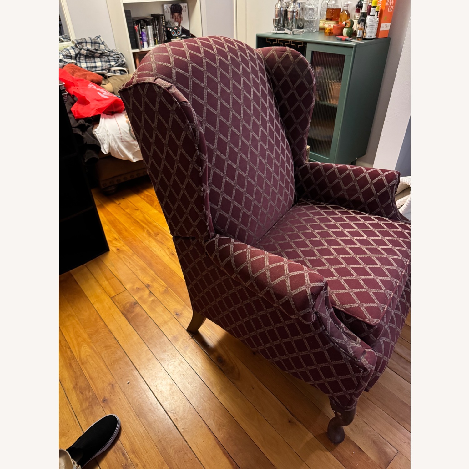 Raymour & Flanigan Red Recliner Reading Chair - image-3