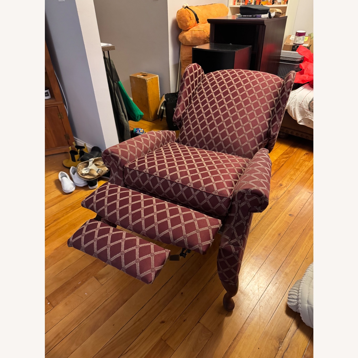 Raymour & Flanigan Red Recliner Reading Chair - image-2