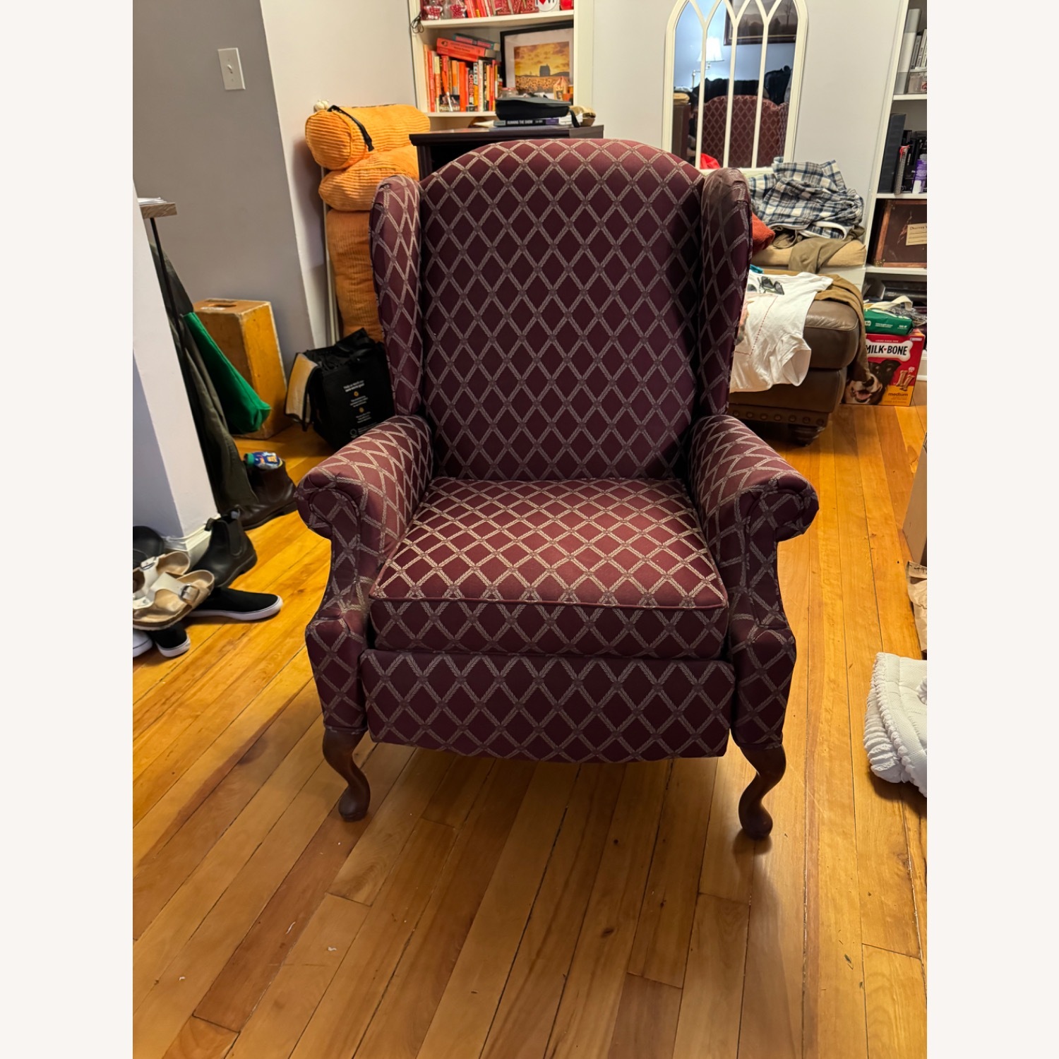 Raymour & Flanigan Red Recliner Reading Chair - image-1