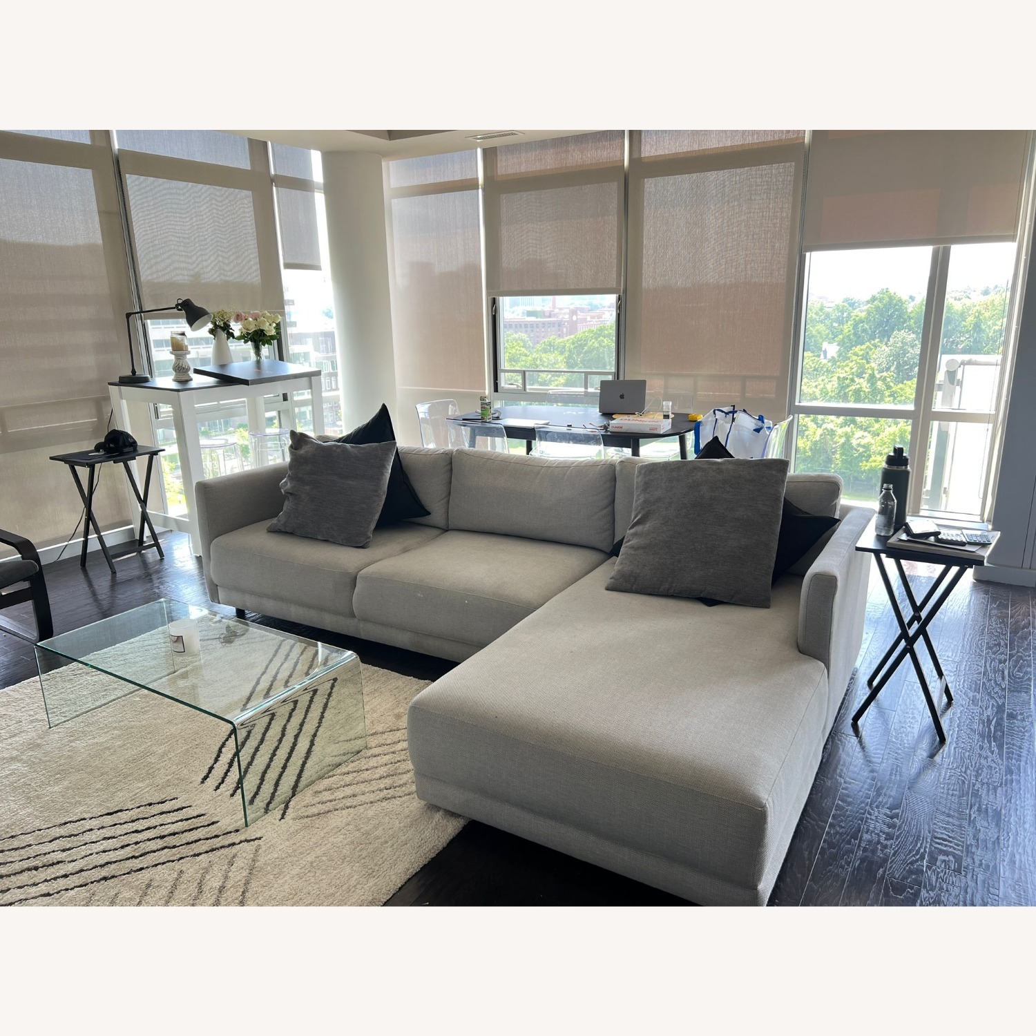 West Elm Dove Gray Henry Sofa - image-1