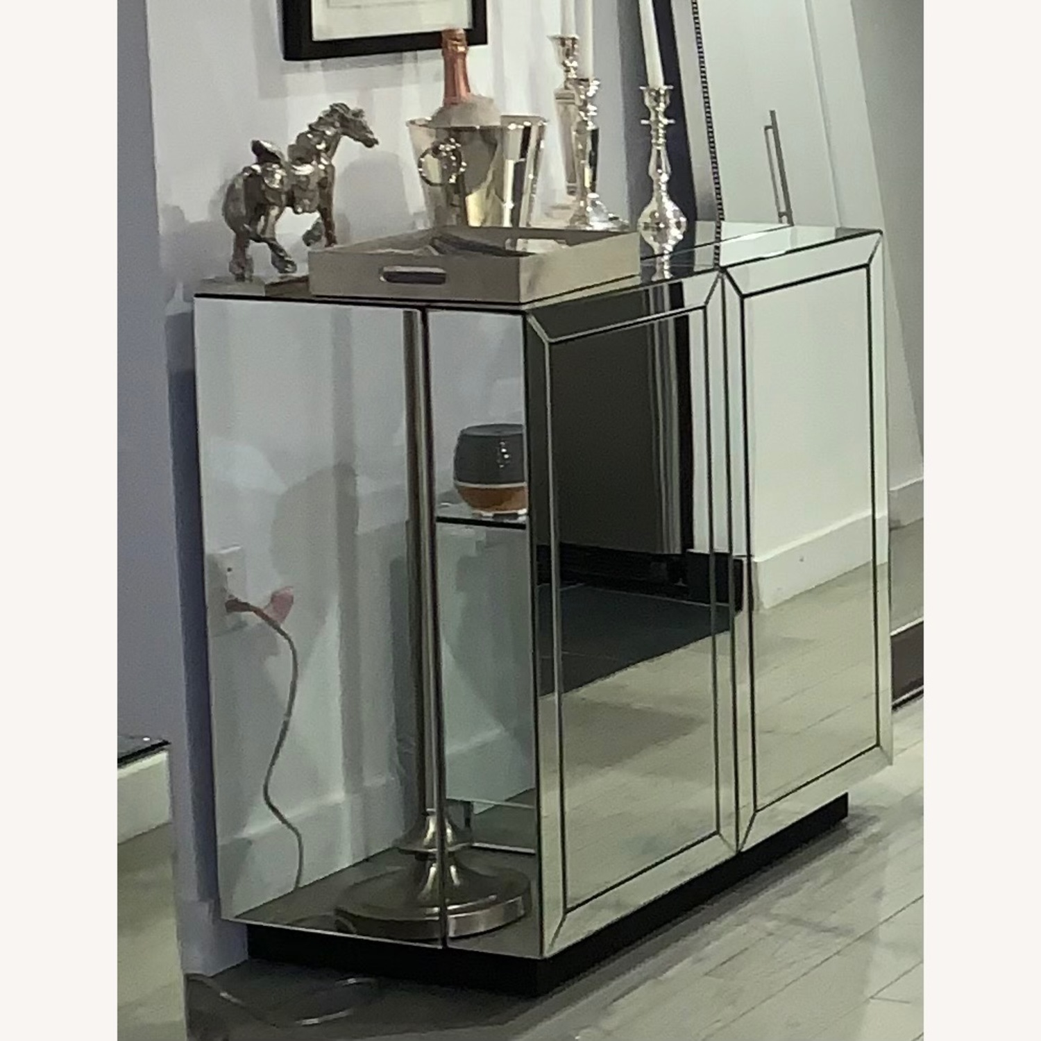 Williams Sonoma Harrington Mirrored Bar Cabinet - image-1