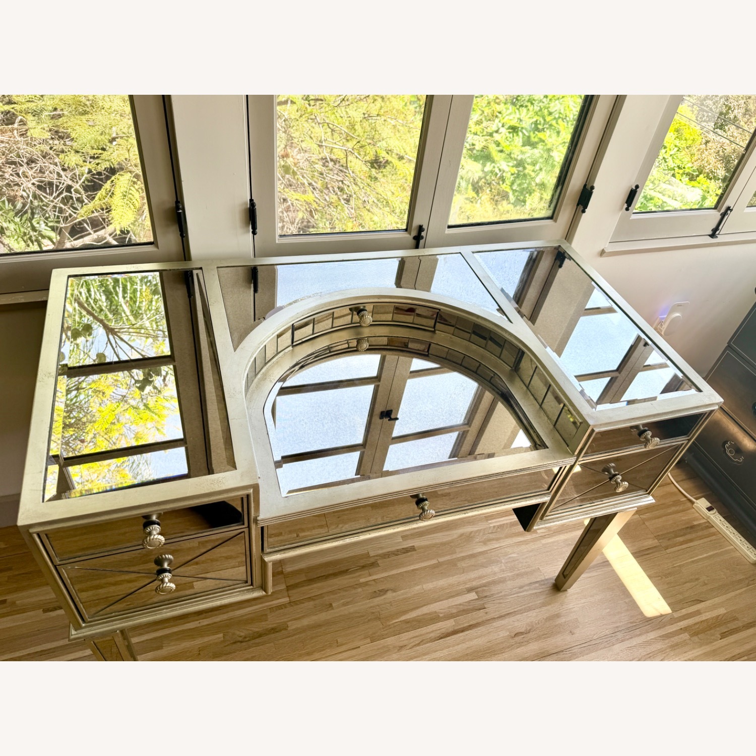 Z Gallerie Glam Mirrored Vanity Desk  - image-4