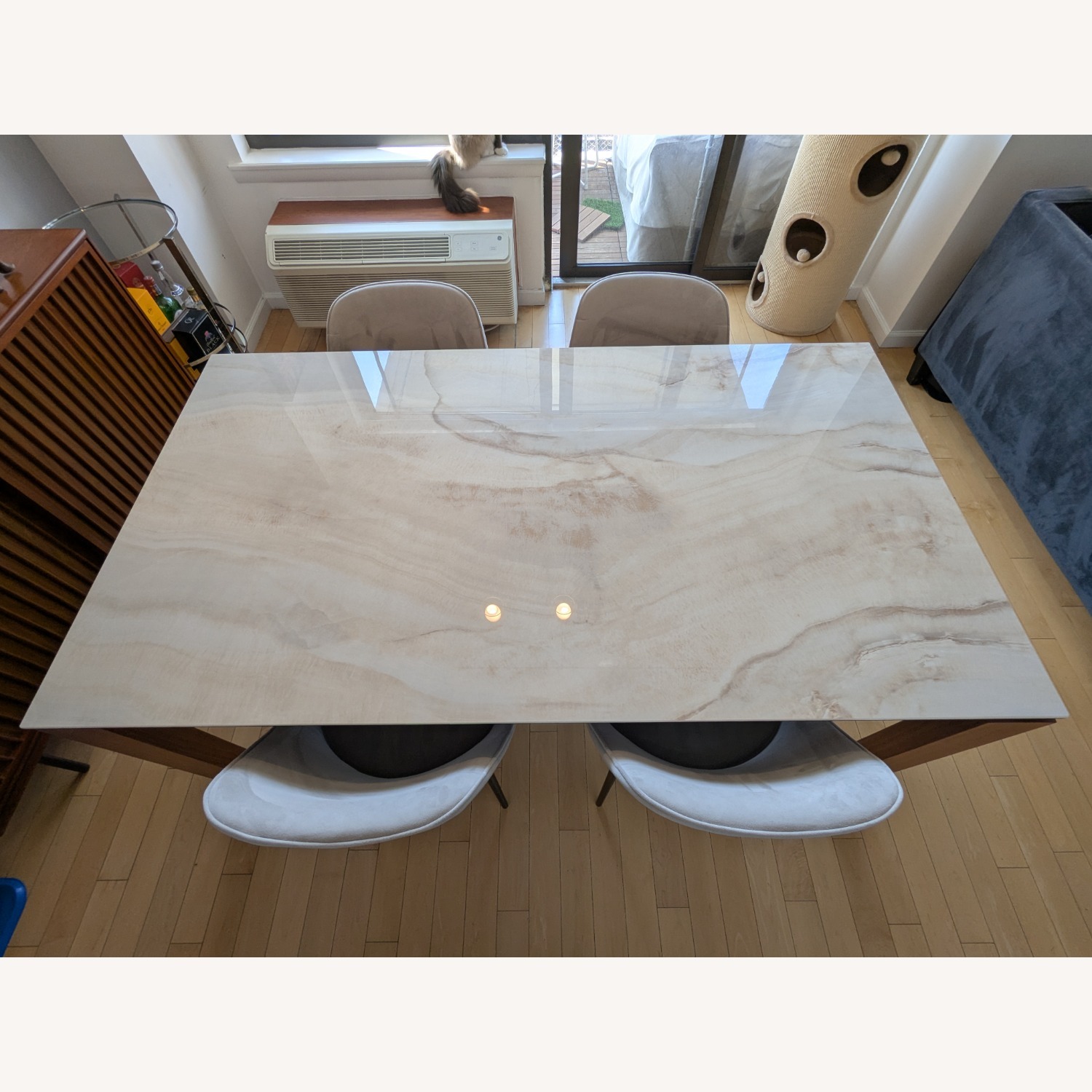 Calligaris Omnia Extendable Dining Table Onyx Marble Top - image-2