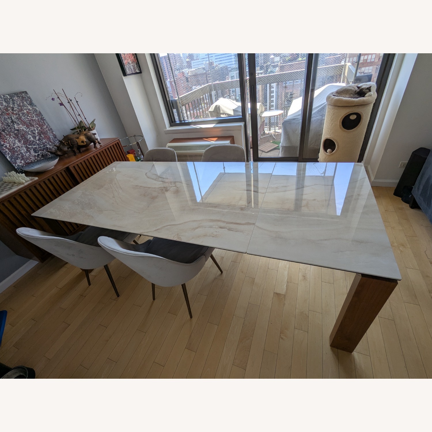 Calligaris Omnia Extendable Dining Table Onyx Marble Top - image-9