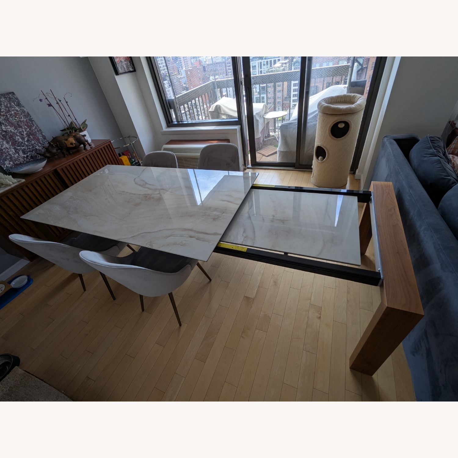 Calligaris Omnia Extendable Dining Table Onyx Marble Top - image-8